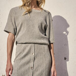 Tramontana Top E0219401 detail bouton - Aloe melange