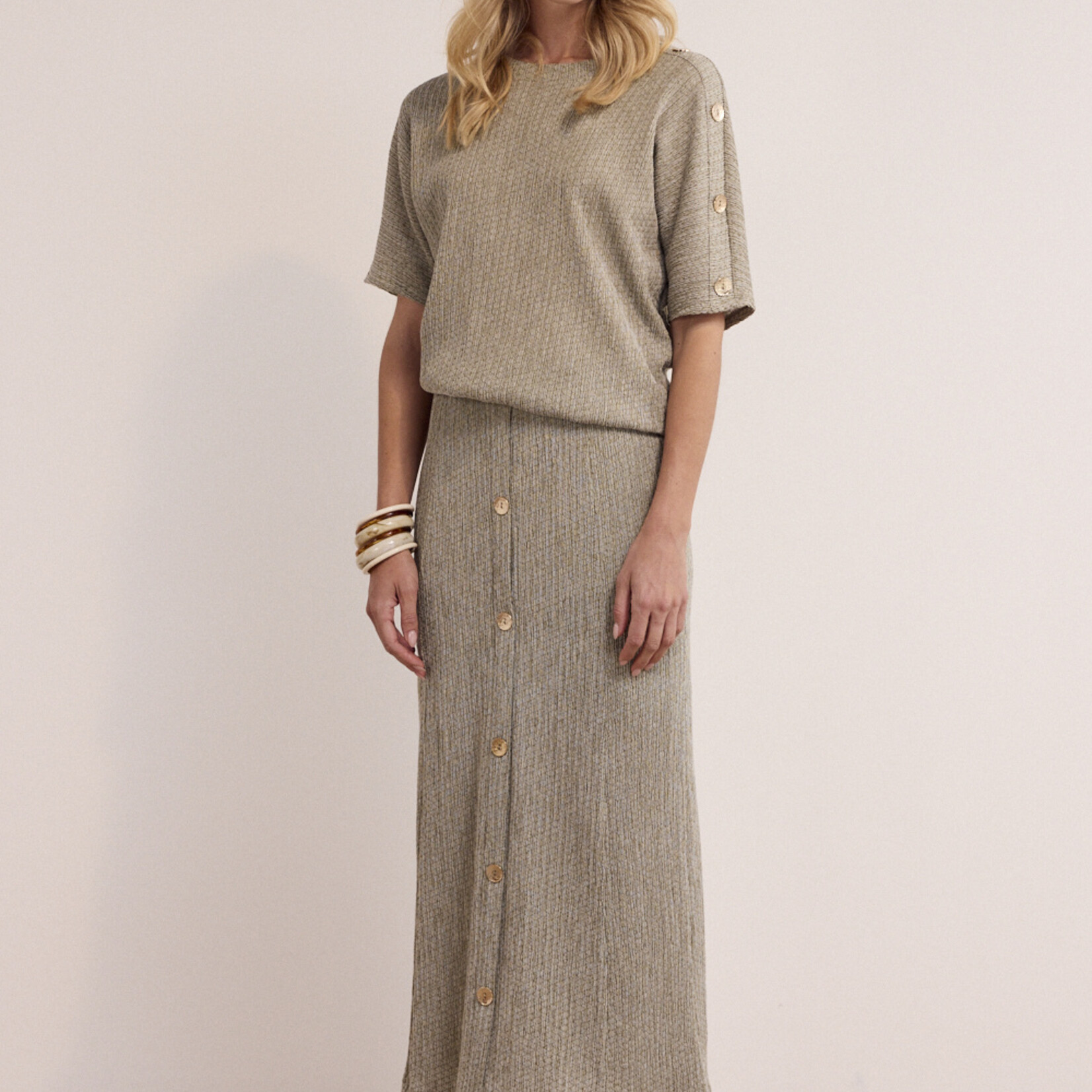 Tramontana Jupe E0219201 longue froissée - Aloe melange