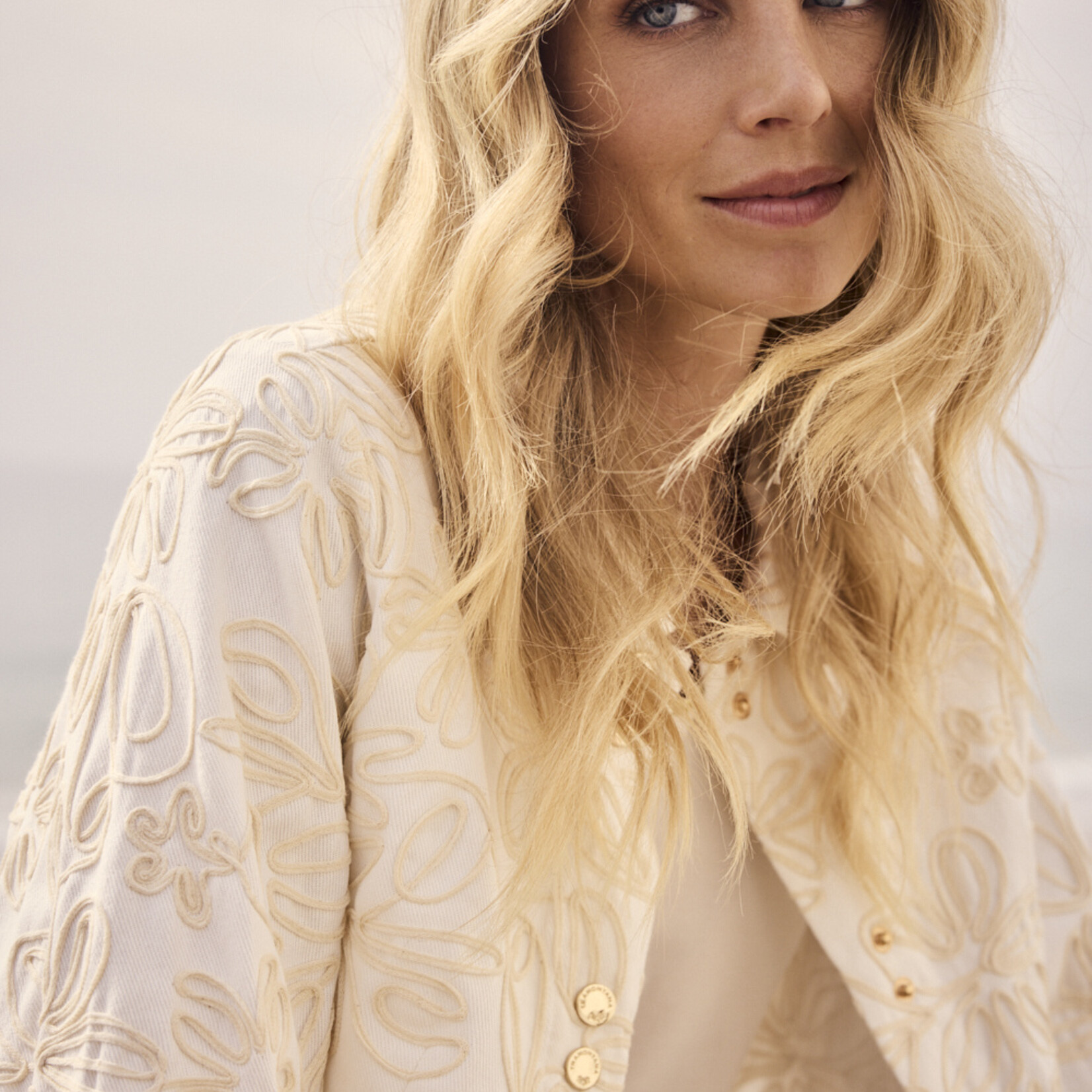 Tramontana Manteau C3819801 brodée - Off white