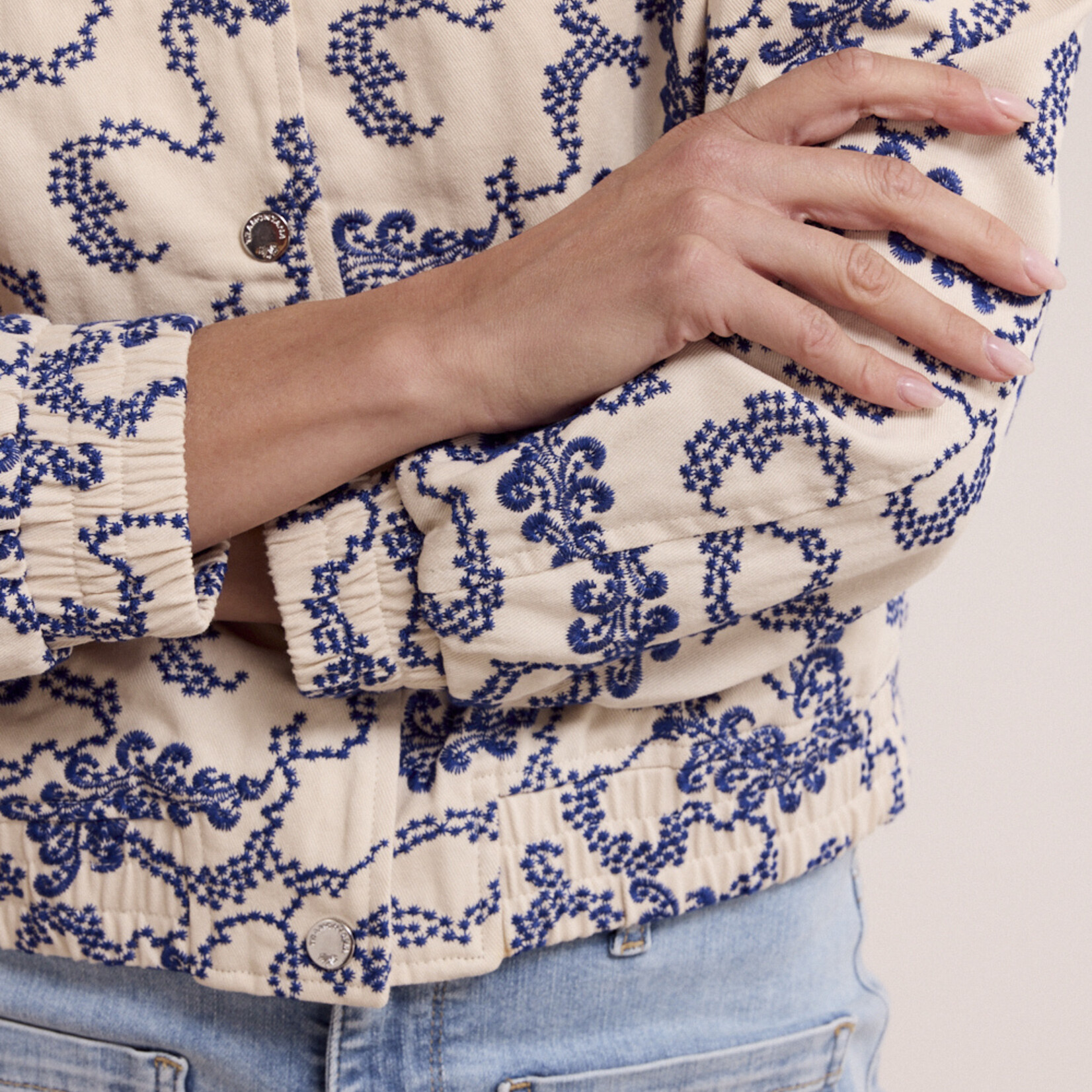 Tramontana Blouson C0519801 bomber brodé - Stone