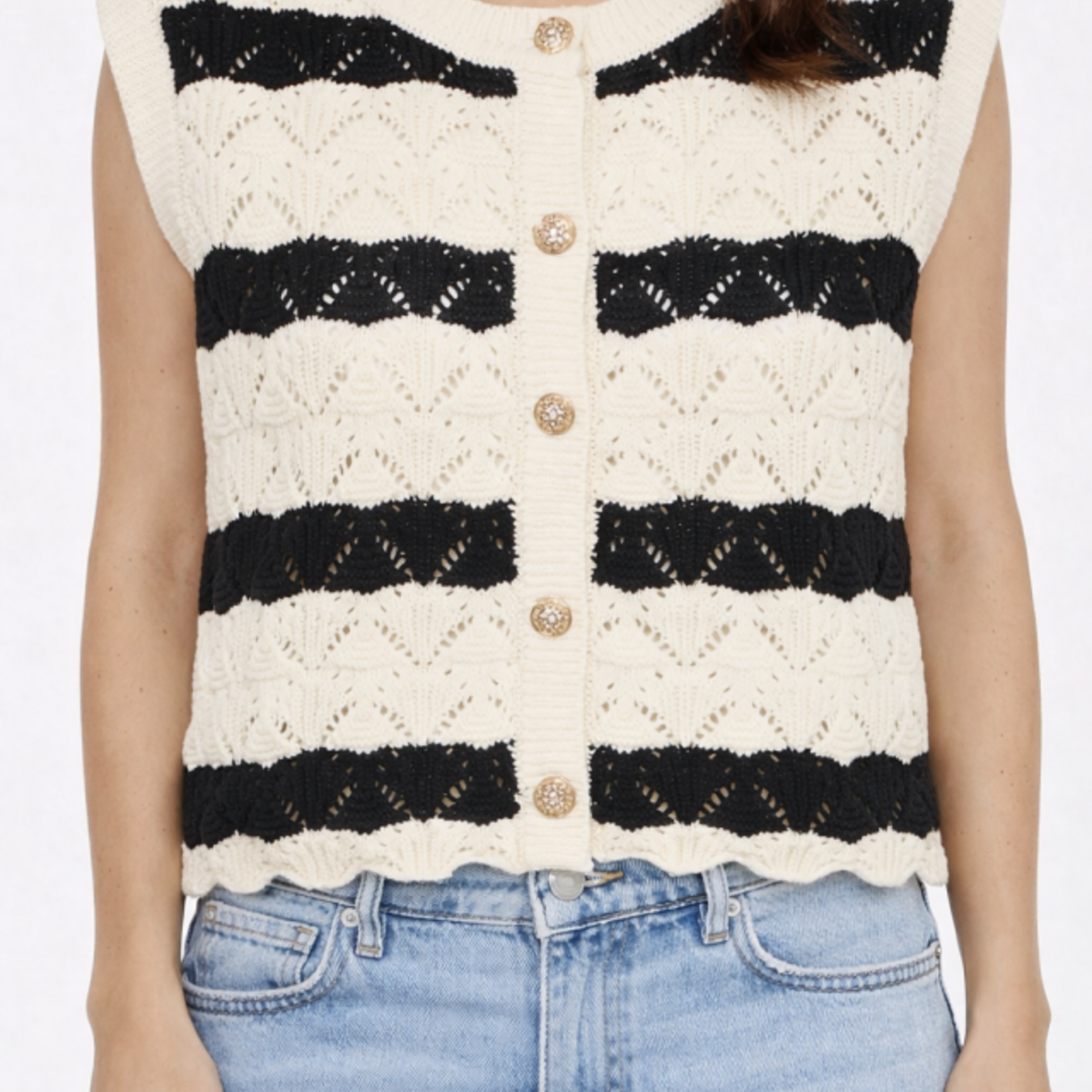 b.young Gilet Makenna - Birch Strip