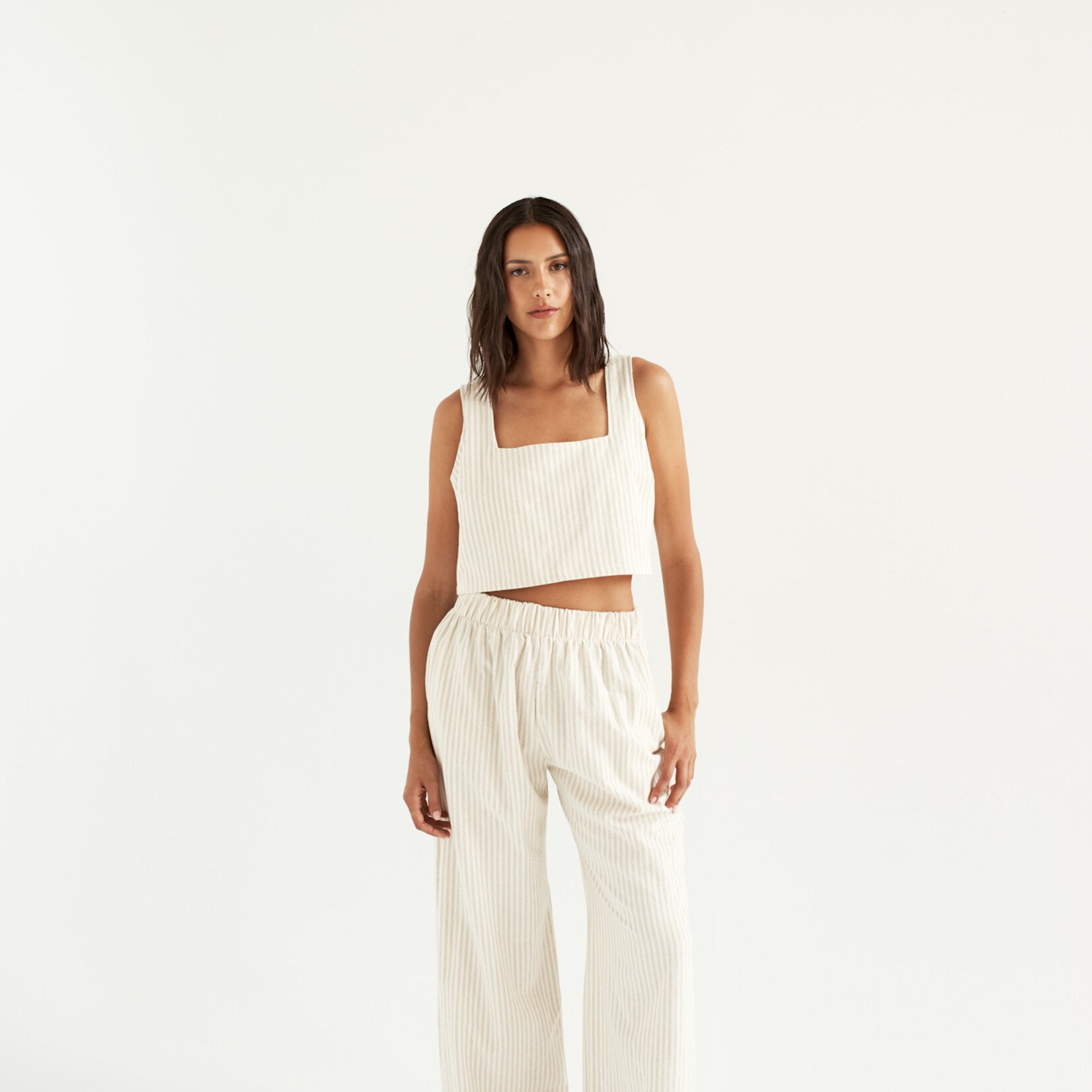 Daily Story Pantalon Cleo - Beige stripes