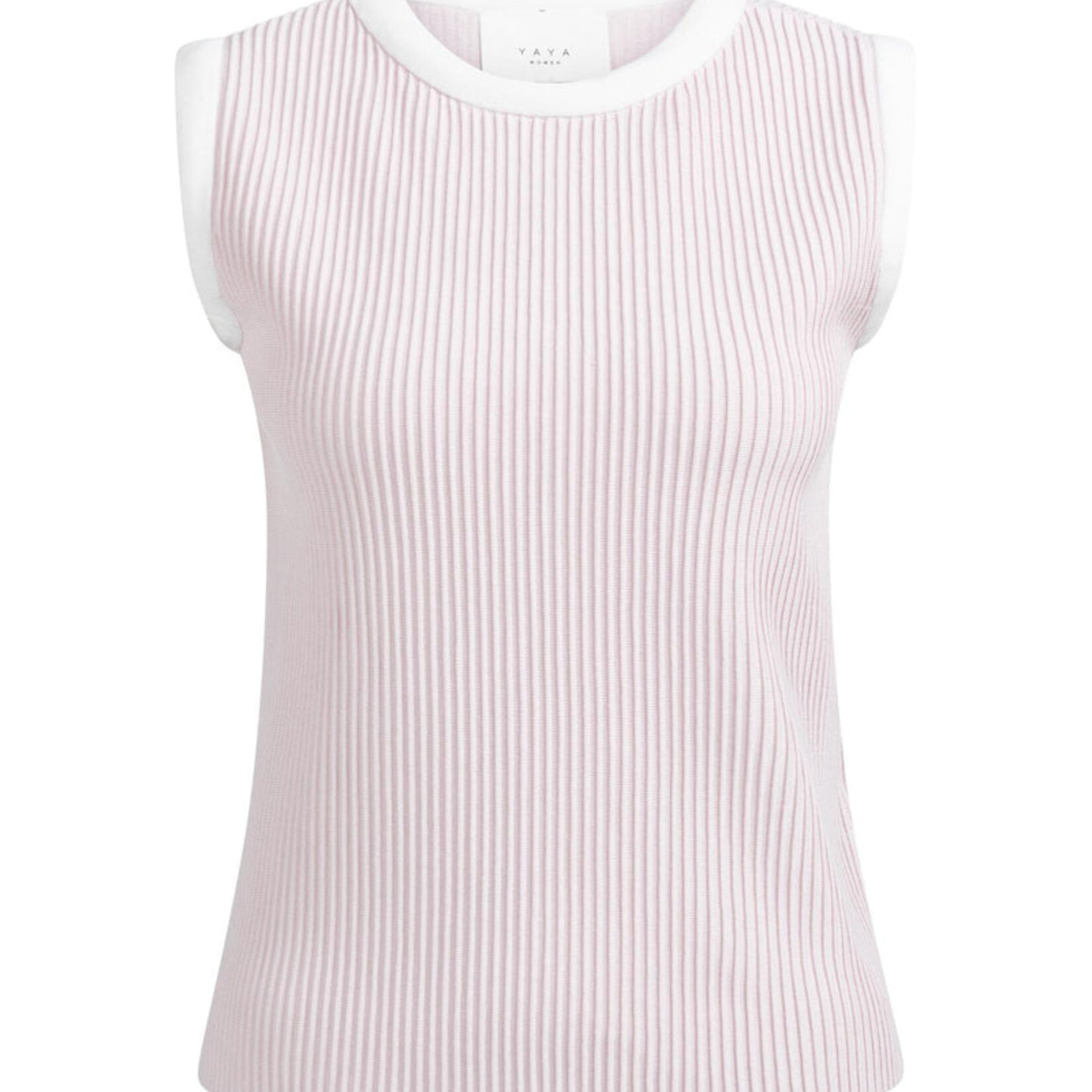 Yaya Pull 01-000565 sans manches en maille côtelée - Gray Lilac