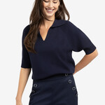 Yaya Pull 01-000569 à manches courtes avec col - Blazer