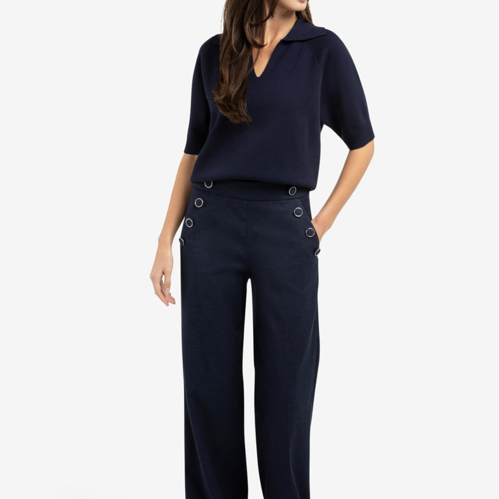 Yaya Pull Sunny 01-000569 à manches courtes avec col - Blazer