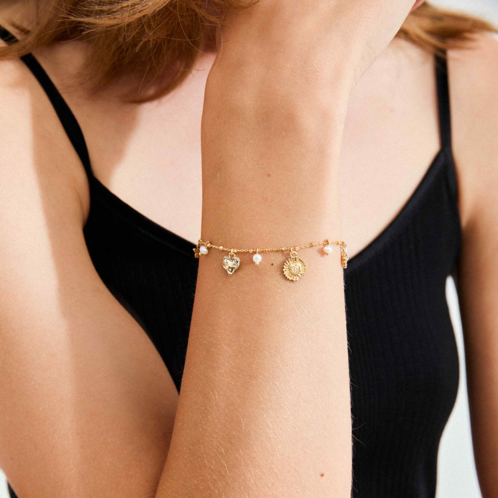 Pilgrim Mylan bracelet Recyclé - Gold plated