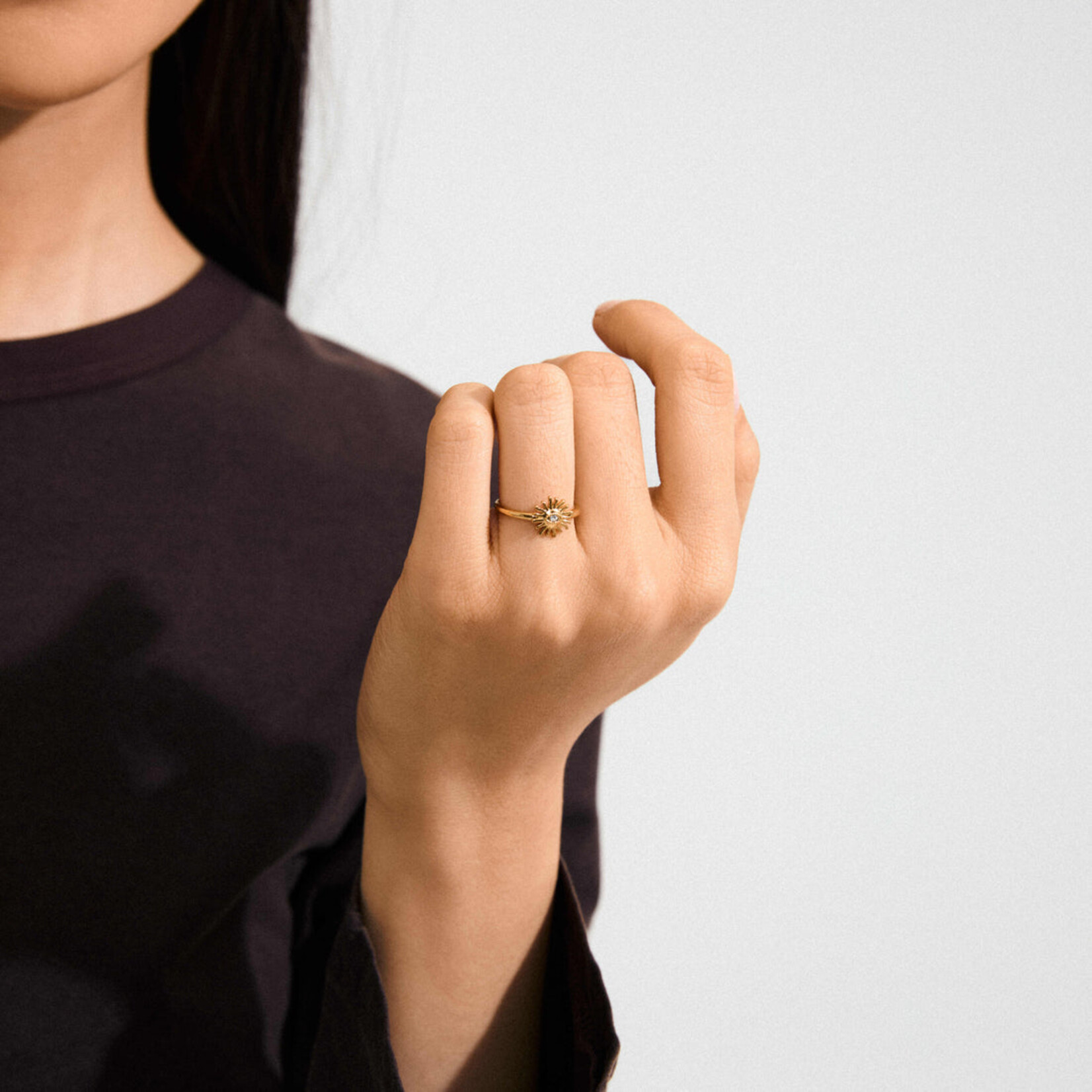 Pilgrim Lulu bague soleil Recyclé - Gold plated