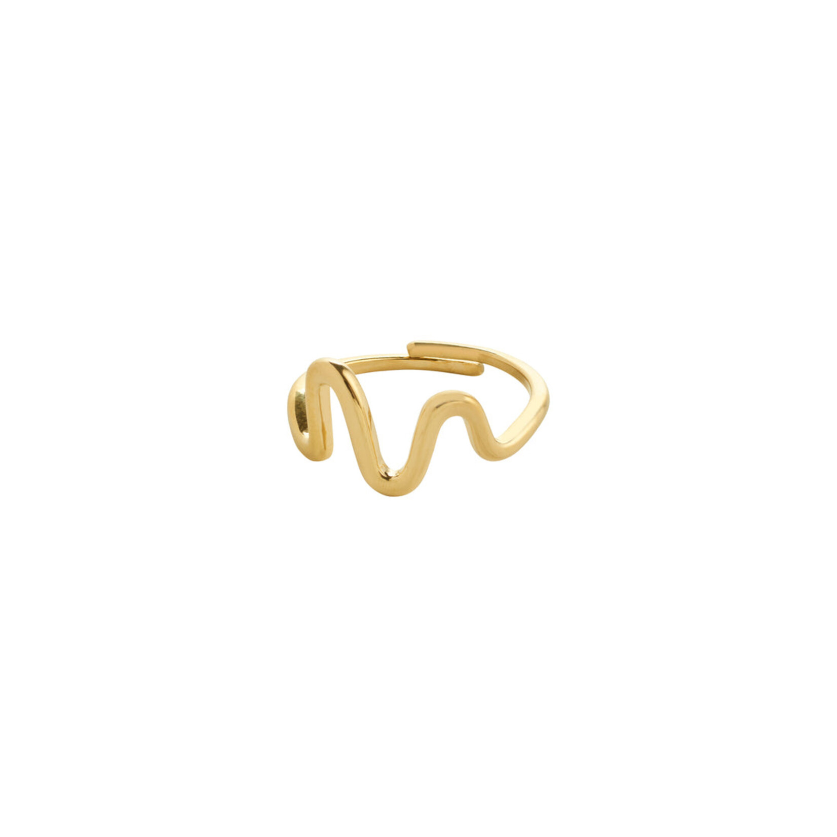 Pilgrim Lulu bague wavy Recyclé - Gold plated
