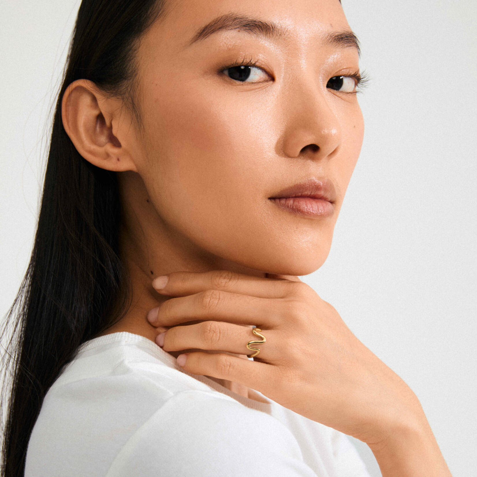 Pilgrim Lulu bague wavy Recyclé - Gold plated