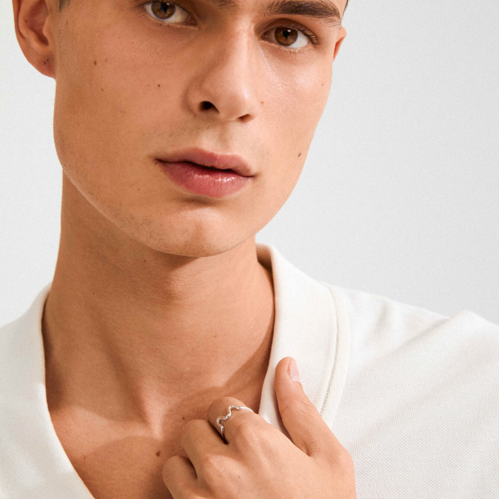 Pilgrim Lulu bague wavy Recyclé - Silver plated