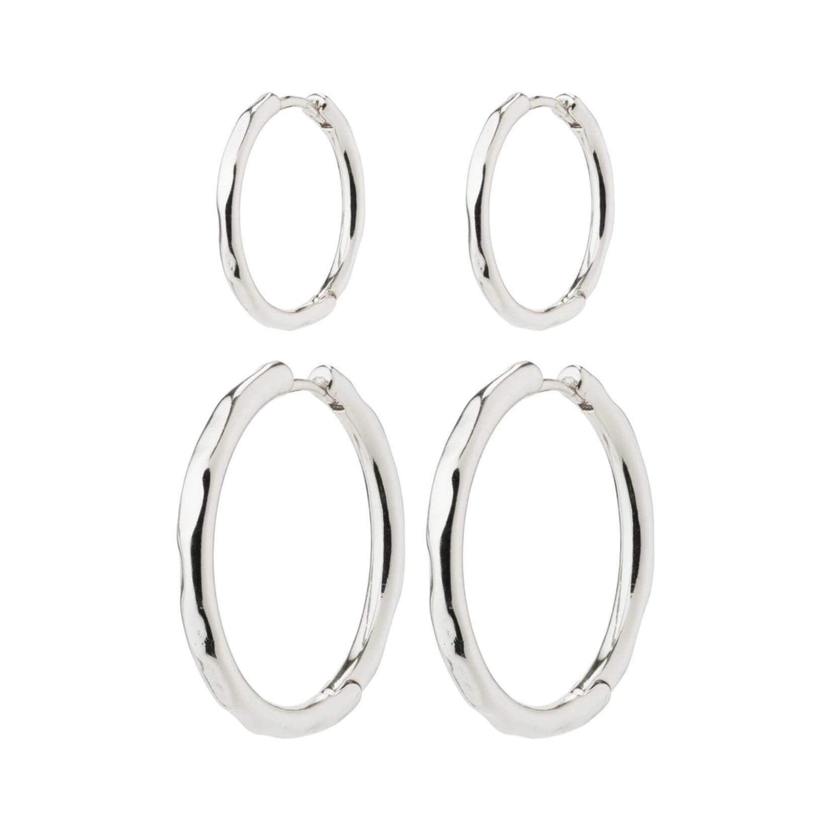 Pilgrim Eve boucles d`oreilles hoop 2 en 1 Recyclé - Silver plated