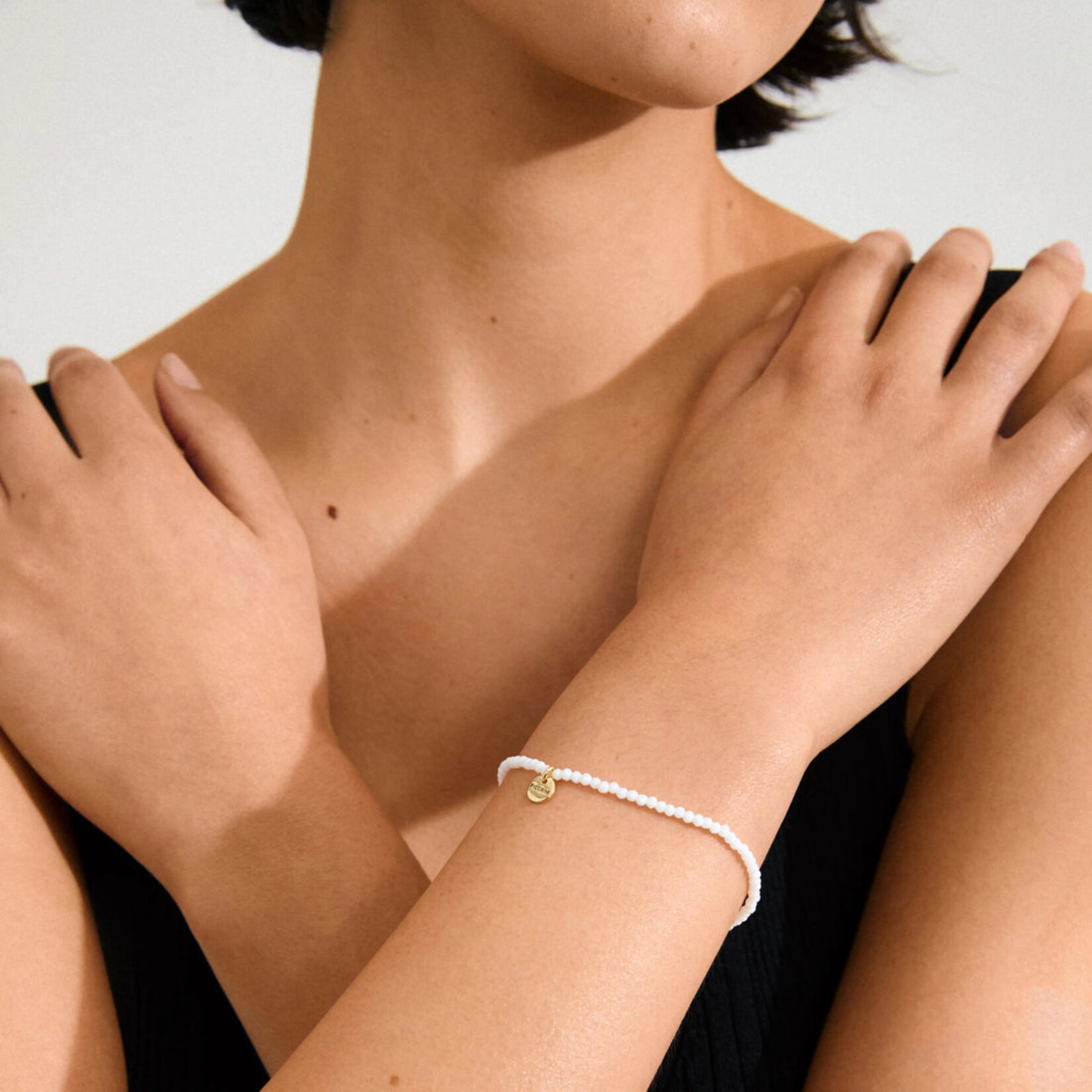 Pilgrim Bracelet Indie White - Gold plated