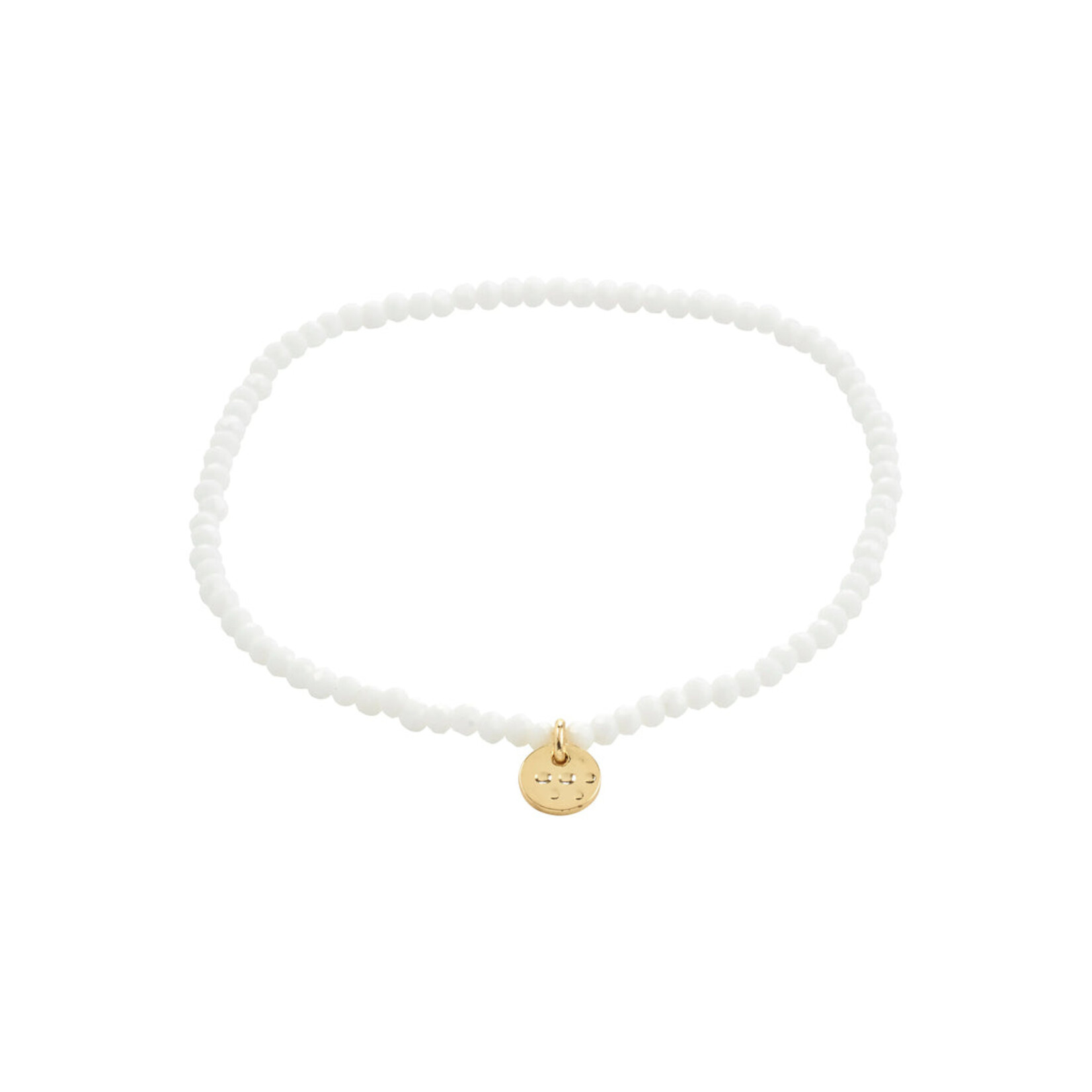 Pilgrim Bracelet Indie White - Gold plated