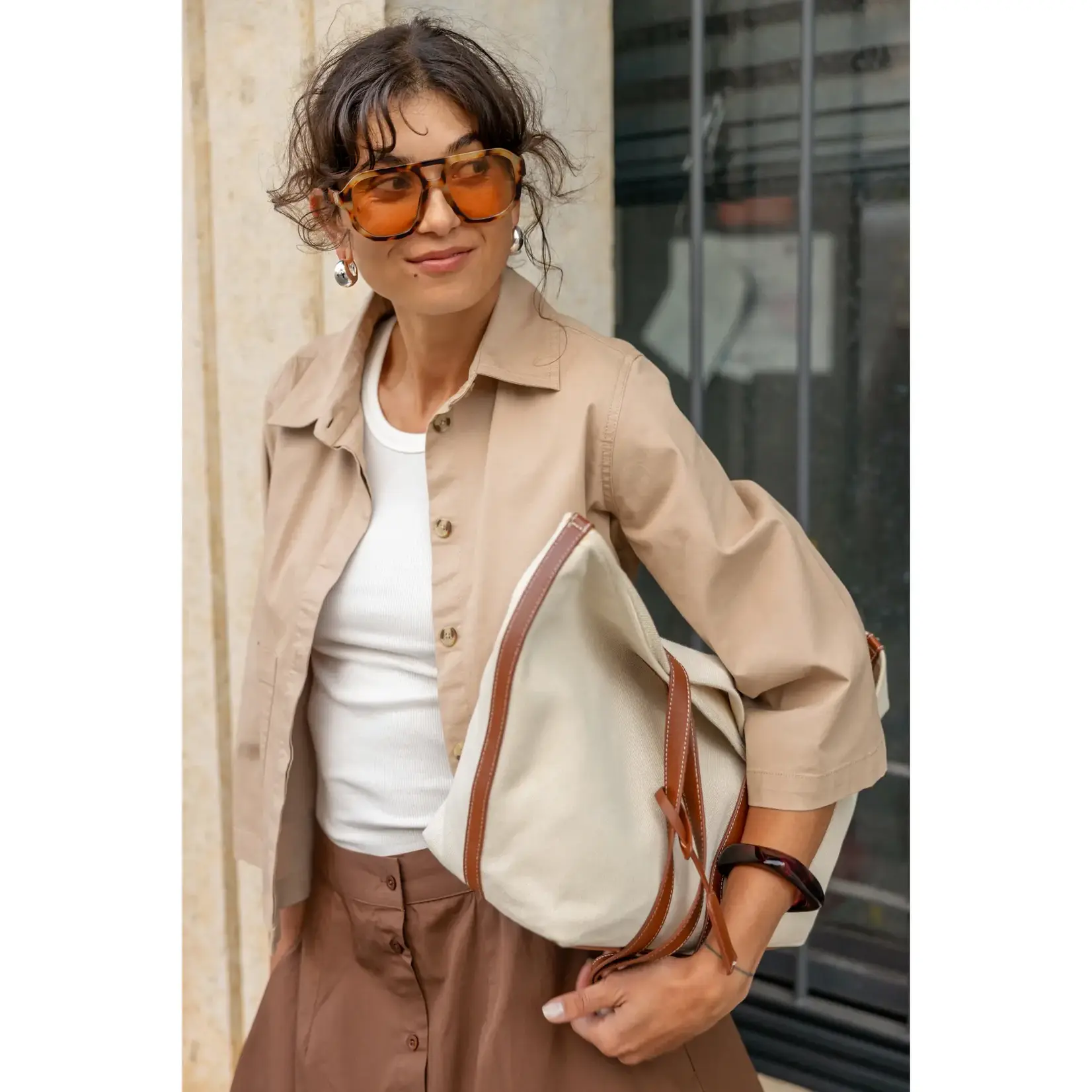 Fransa Chemise Abilene - Savannah Tan