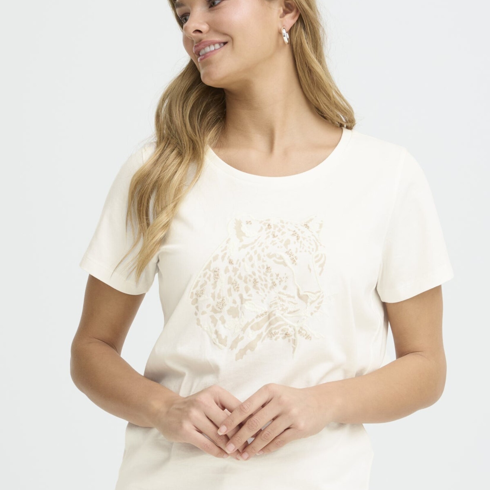 Fransa T-Shirt Evani - Whisper White