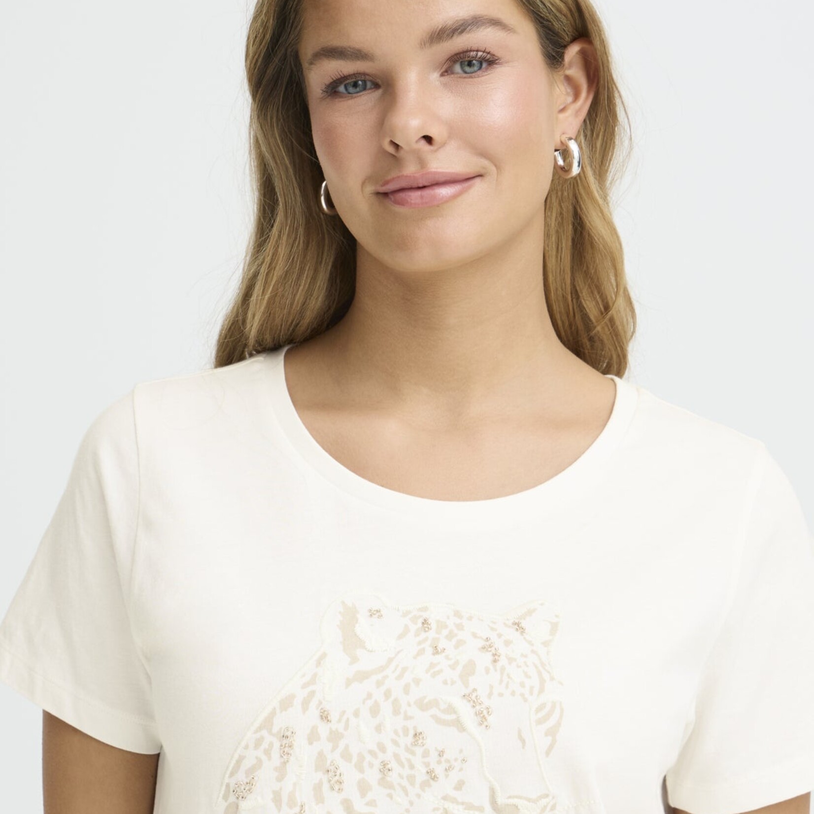 Fransa T-Shirt Evani - Whisper White