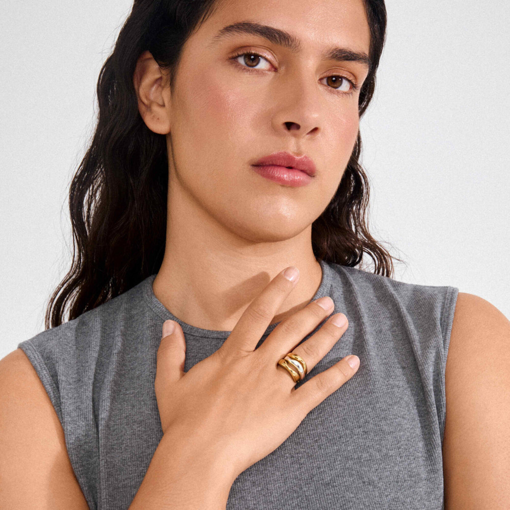 Pilgrim Nova Bague 3 en 1 Recyclé - Gold Plated