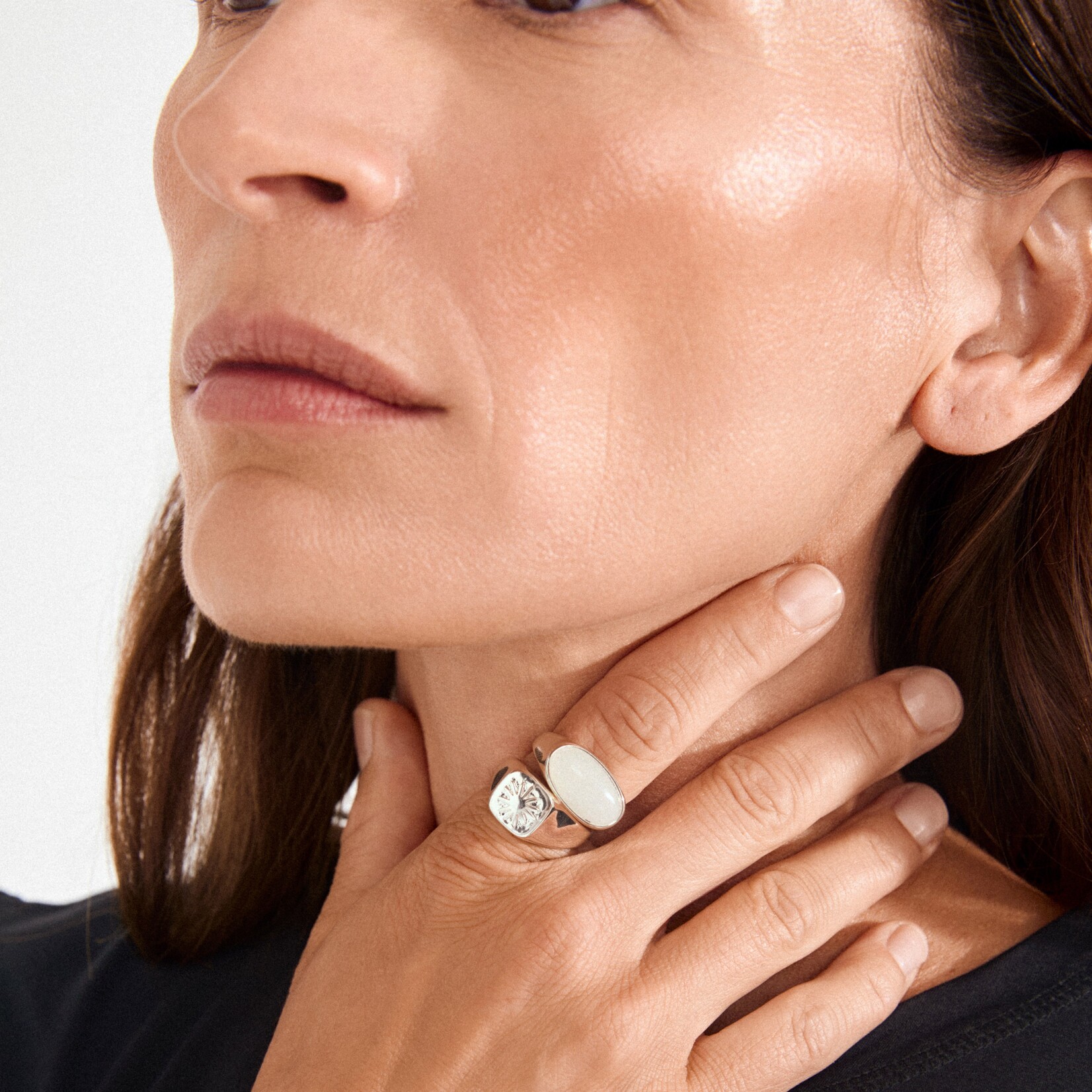 Pilgrim Prism Bague 2 en 1 Recyclé - Silver Plated