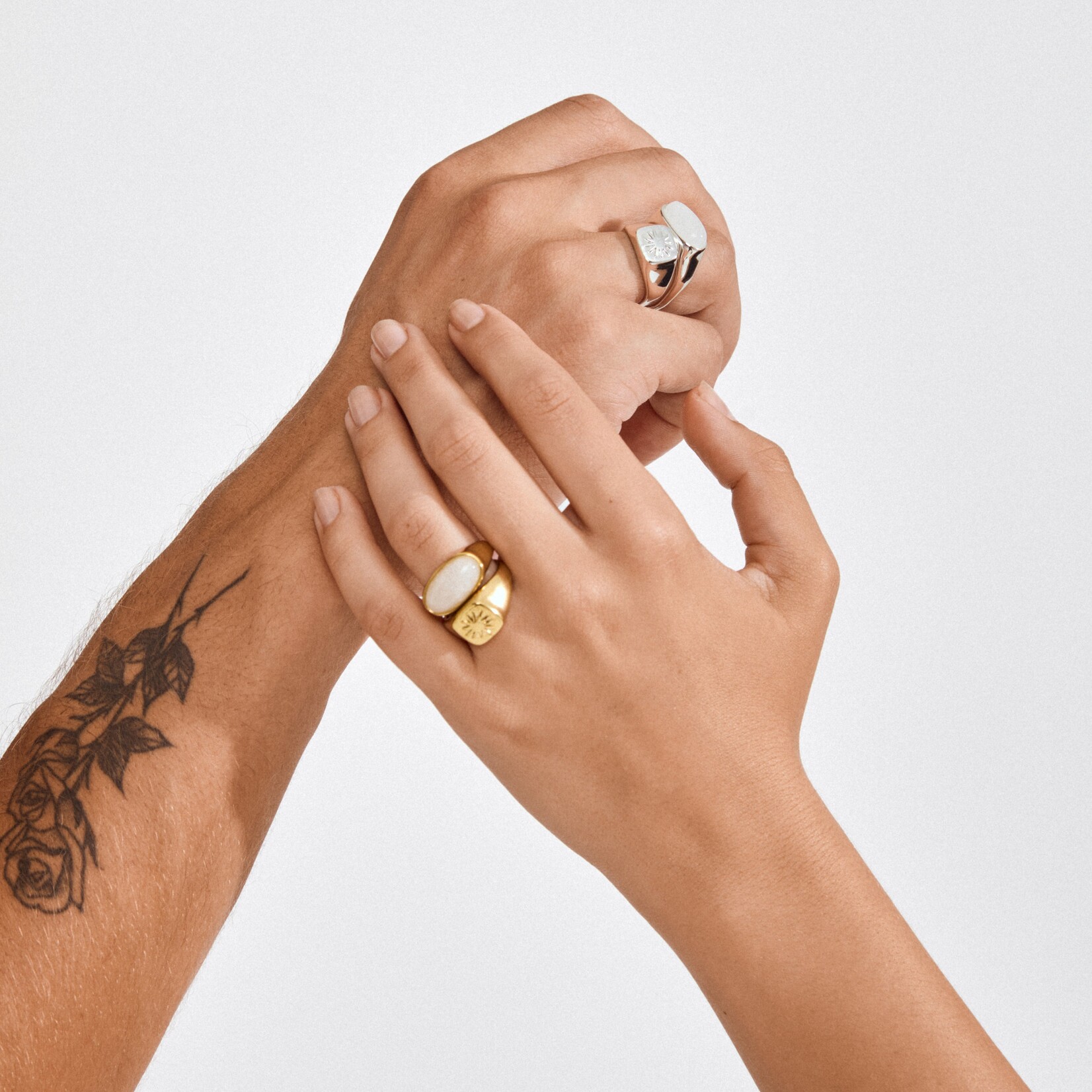 Pilgrim Prism Bague 2 en 1 Recyclé - Silver Plated