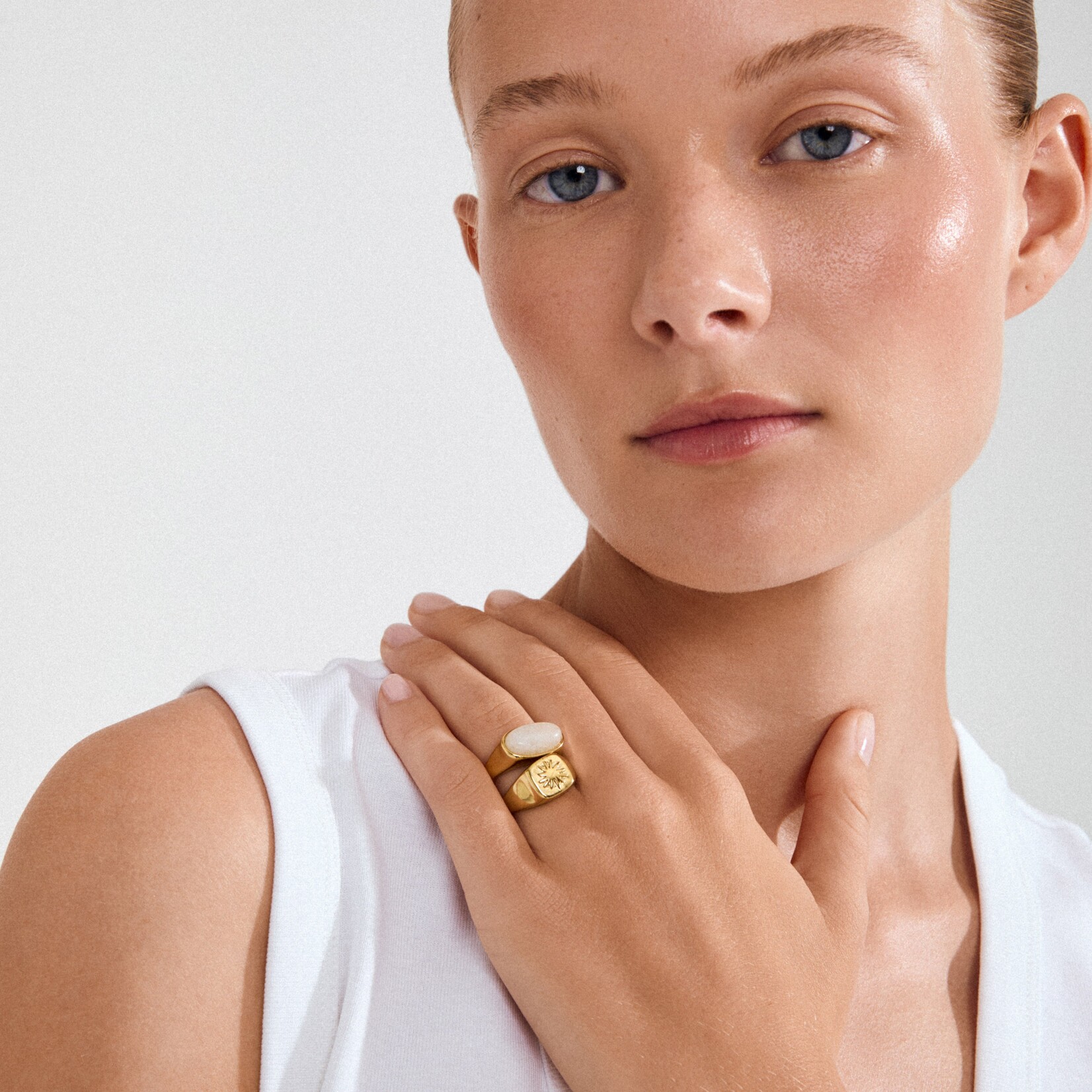 Pilgrim Prism Bague 2 en 1 Recyclé - Gold Plated