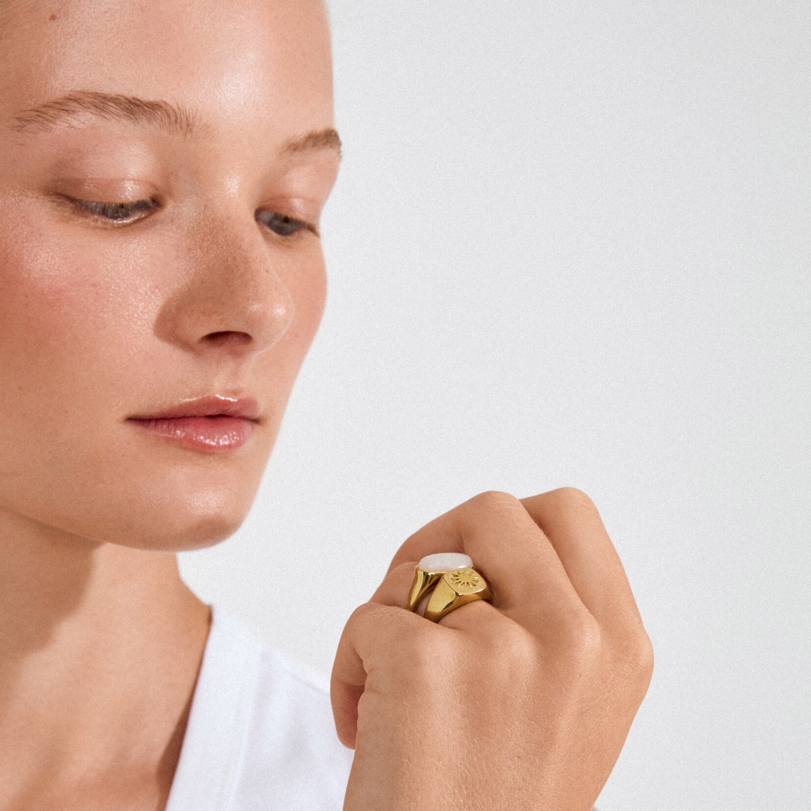 Pilgrim Prism Bague 2 en 1 Recyclé - Gold Plated