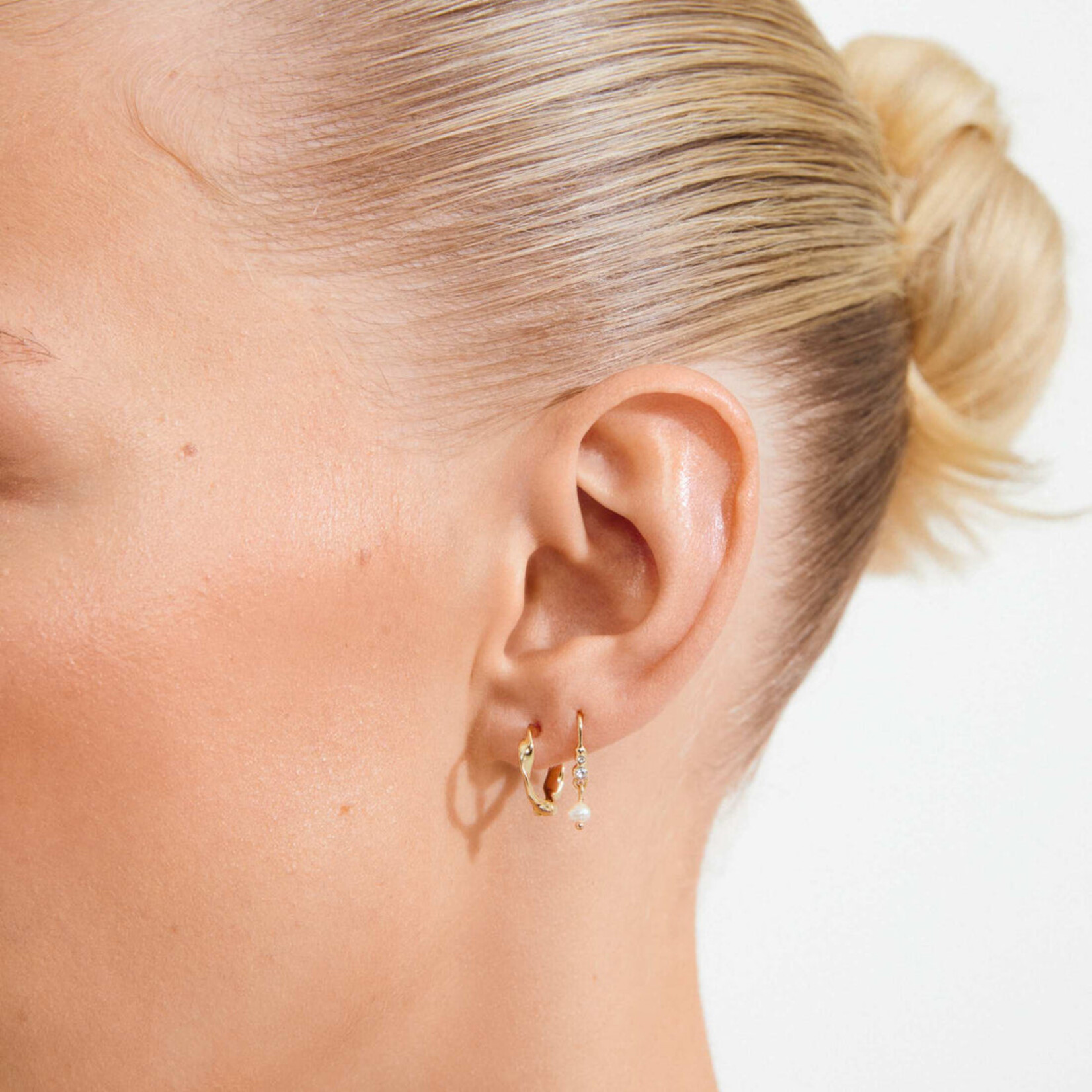 Pilgrim MORIN Boucles d`oreilles 2 en 1 recyclé - Gold plated