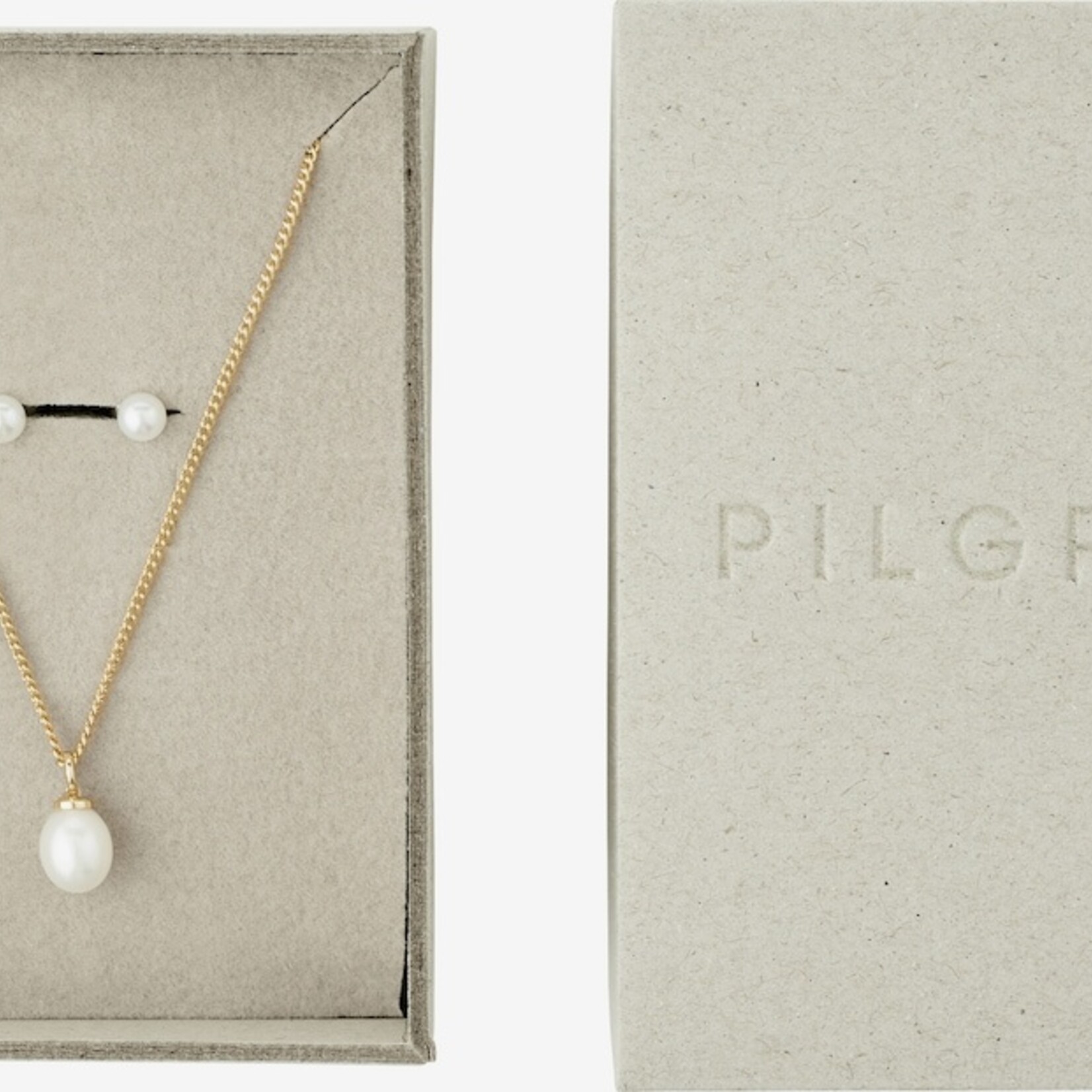 Pilgrim EVENA Gift Set collier et boucles d`oreilles perle - Gold plated