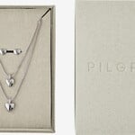 Pilgrim PENINA Gift Set collier et boucles d`oreilles coeur - Silver plated