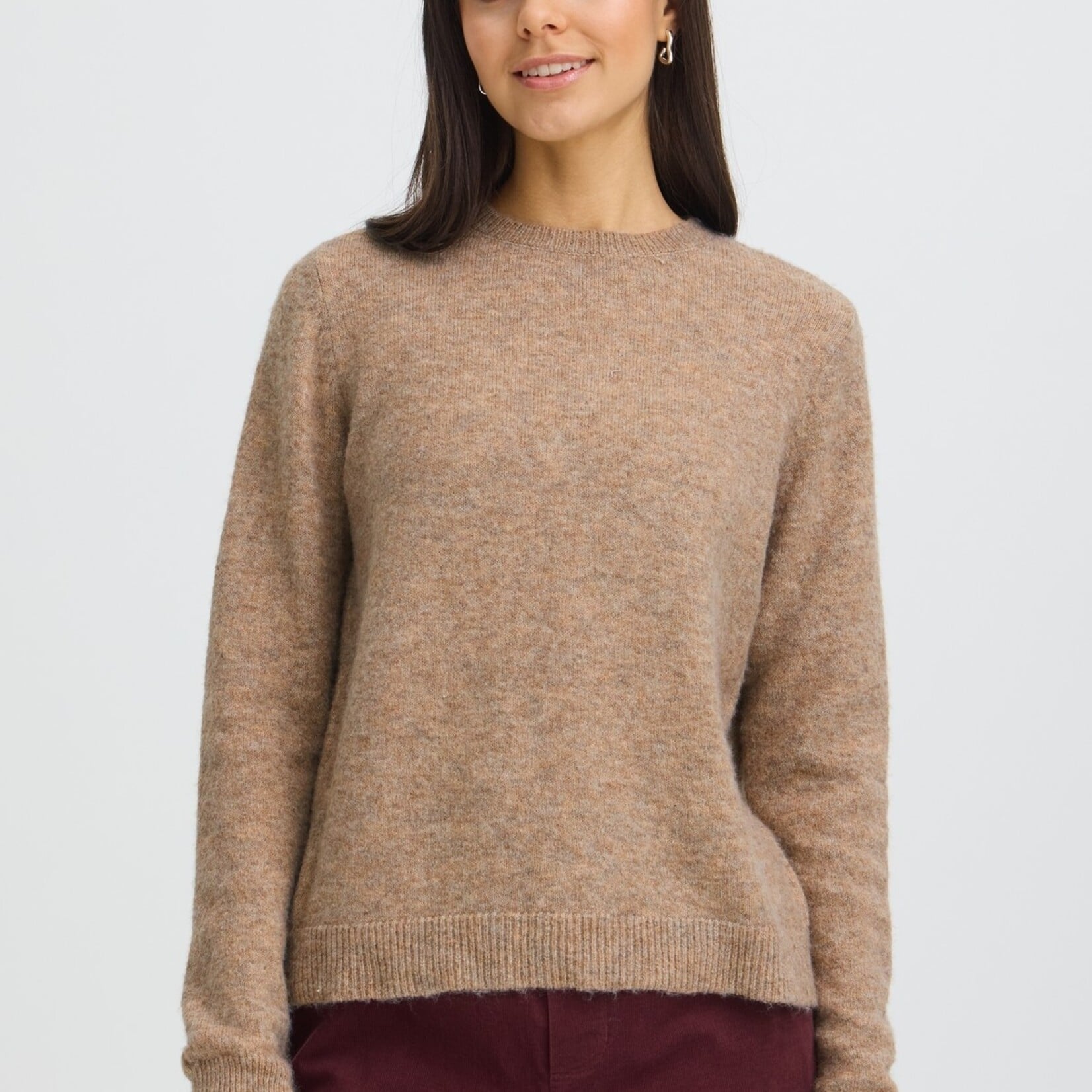 Fransa Pull Fia - Driftwood Melange