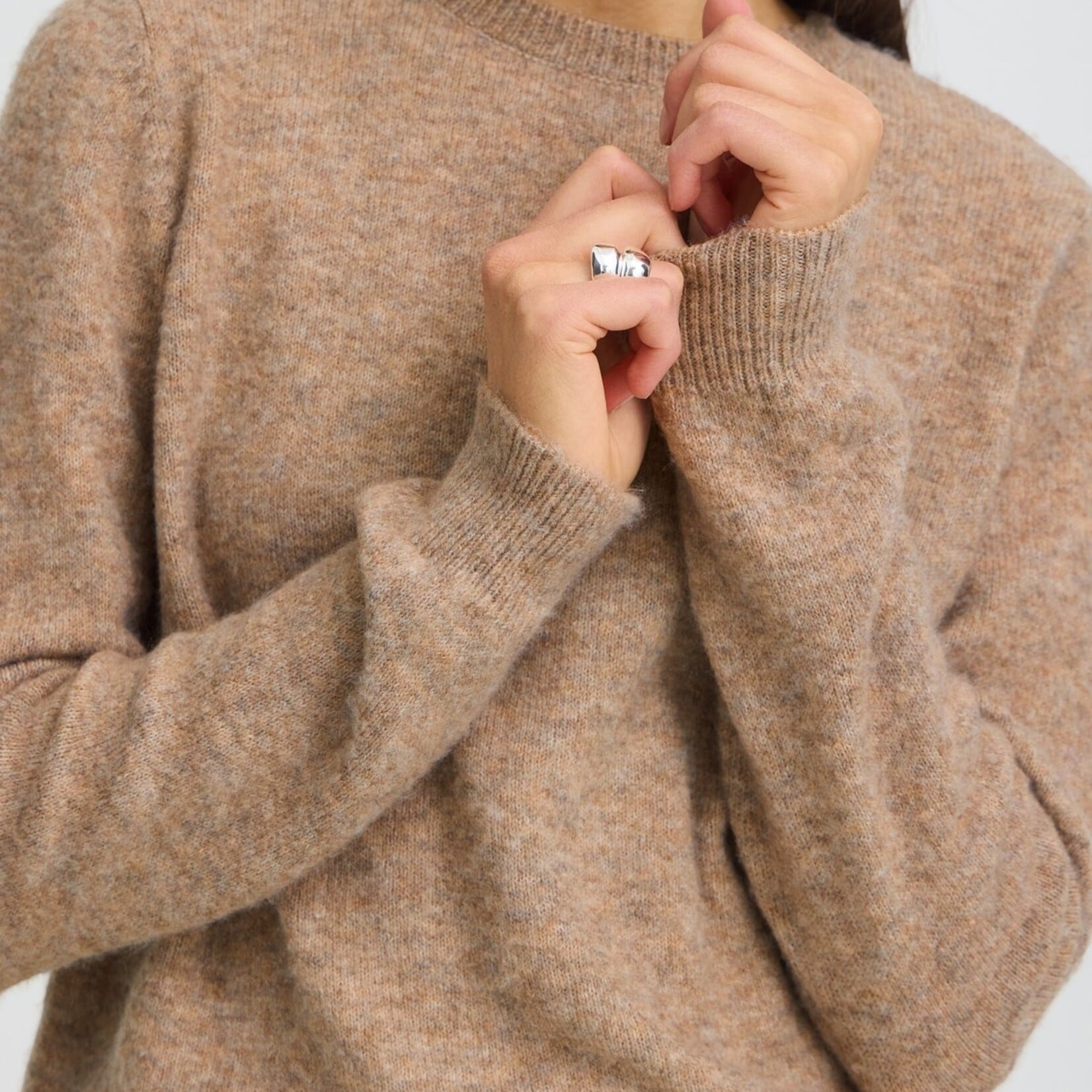 Fransa Pull Fia - Driftwood Melange