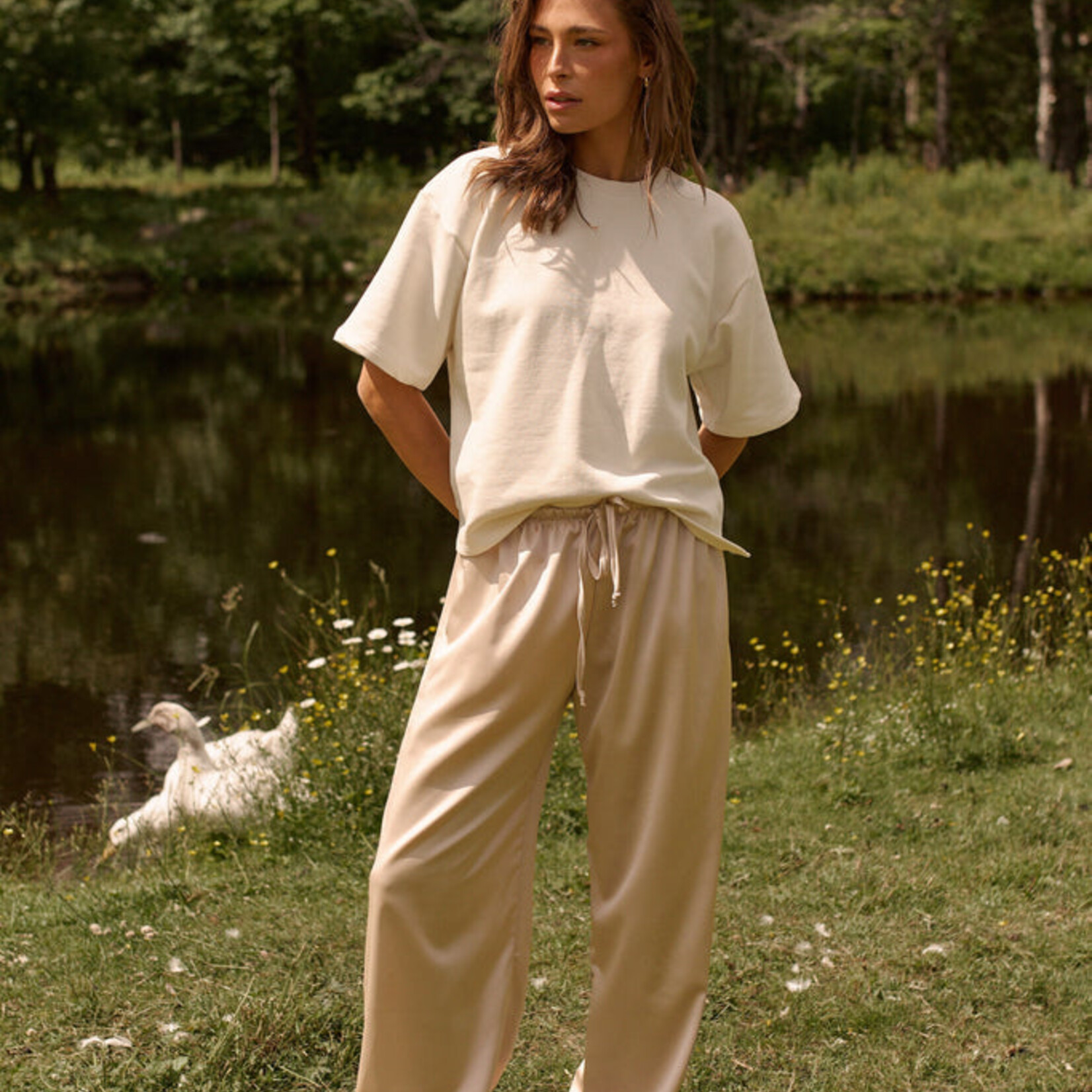 Daily Story T-shirt Anaé fleece - Creme