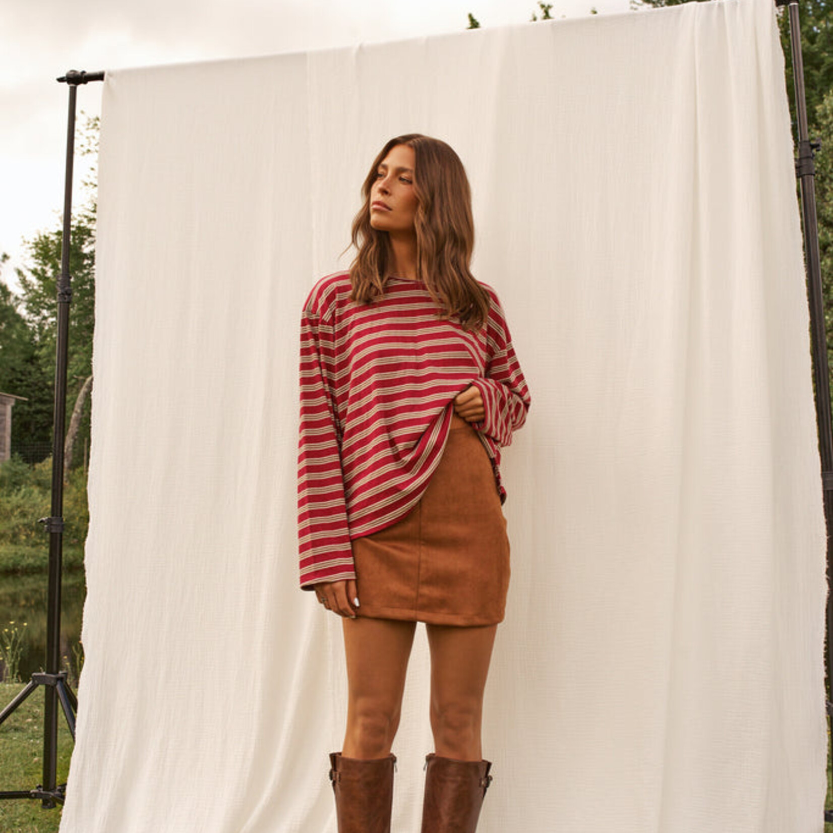 Daily Story Chandail Anaé LS - Rouge et Creme