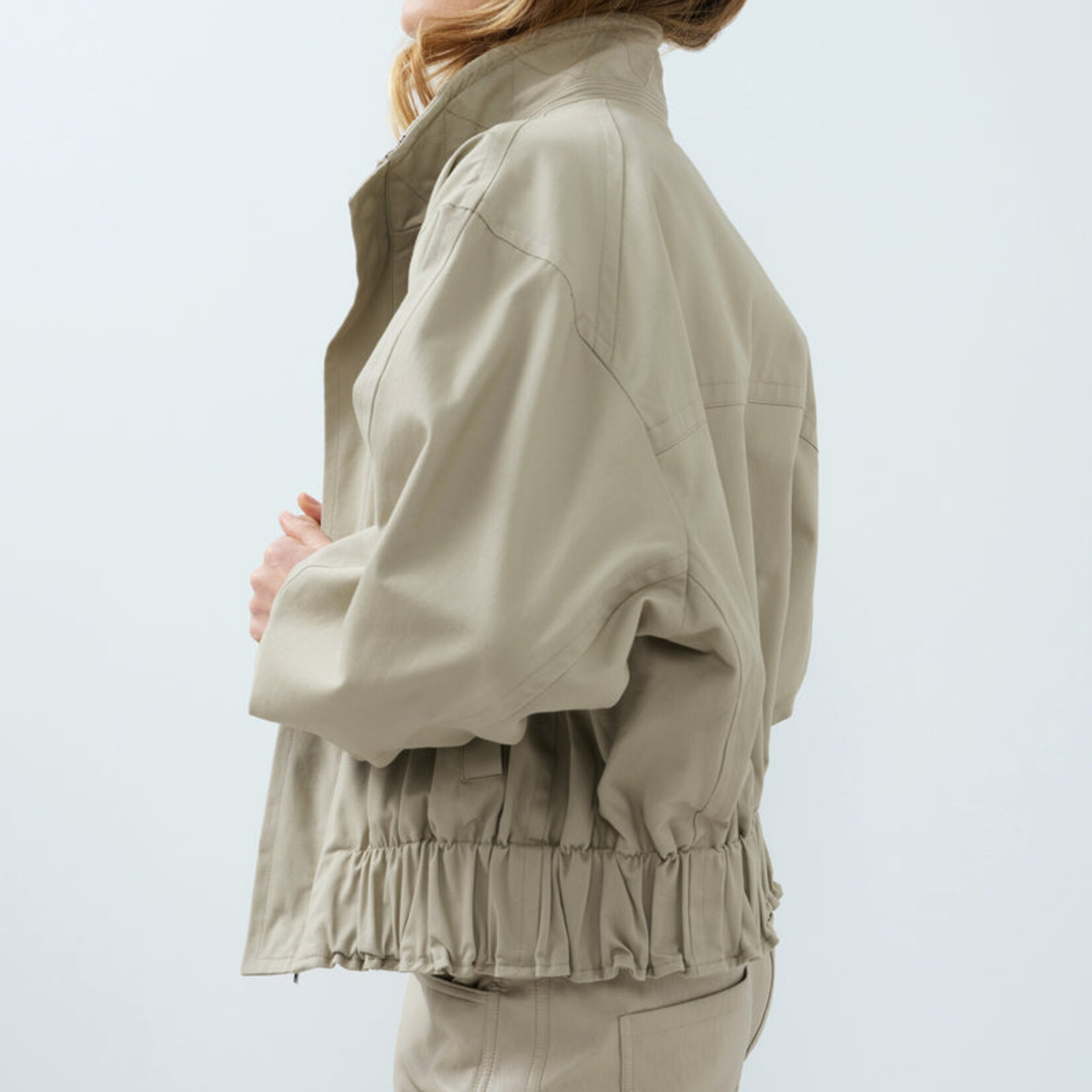 Yaya Veste oversize en tissu tissé avec doublure à carreaux - Pure cashmer