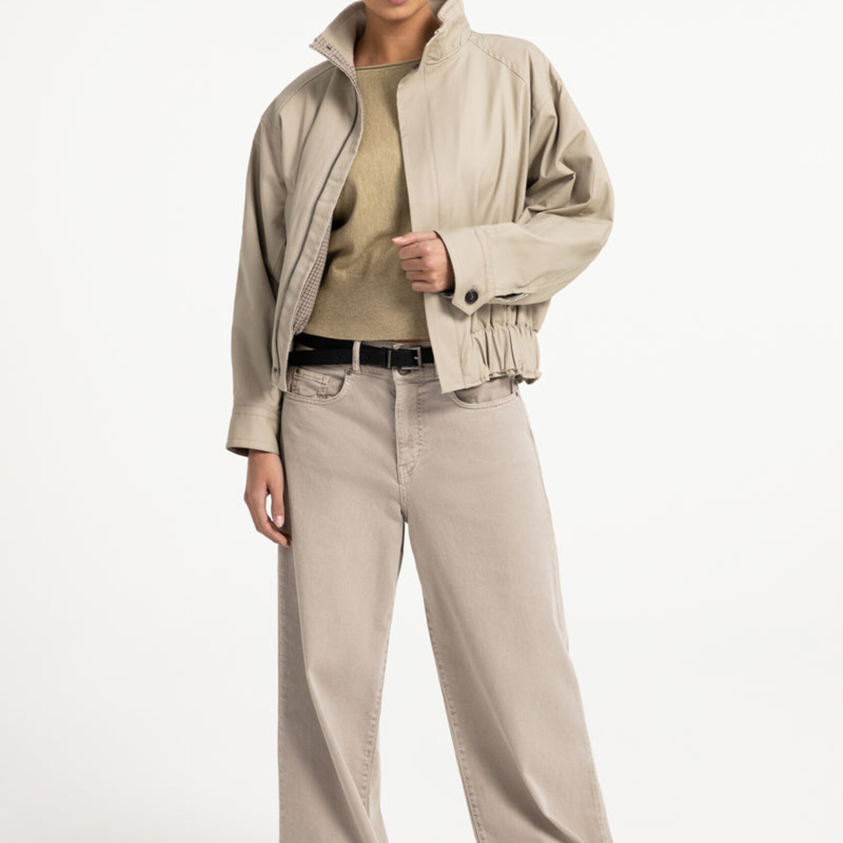 Yaya Veste oversize en tissu tissé avec doublure à carreaux - Pure cashmer