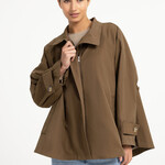 Yaya Trench-coat évasée en tissu tissé - size 1 - Teak brown