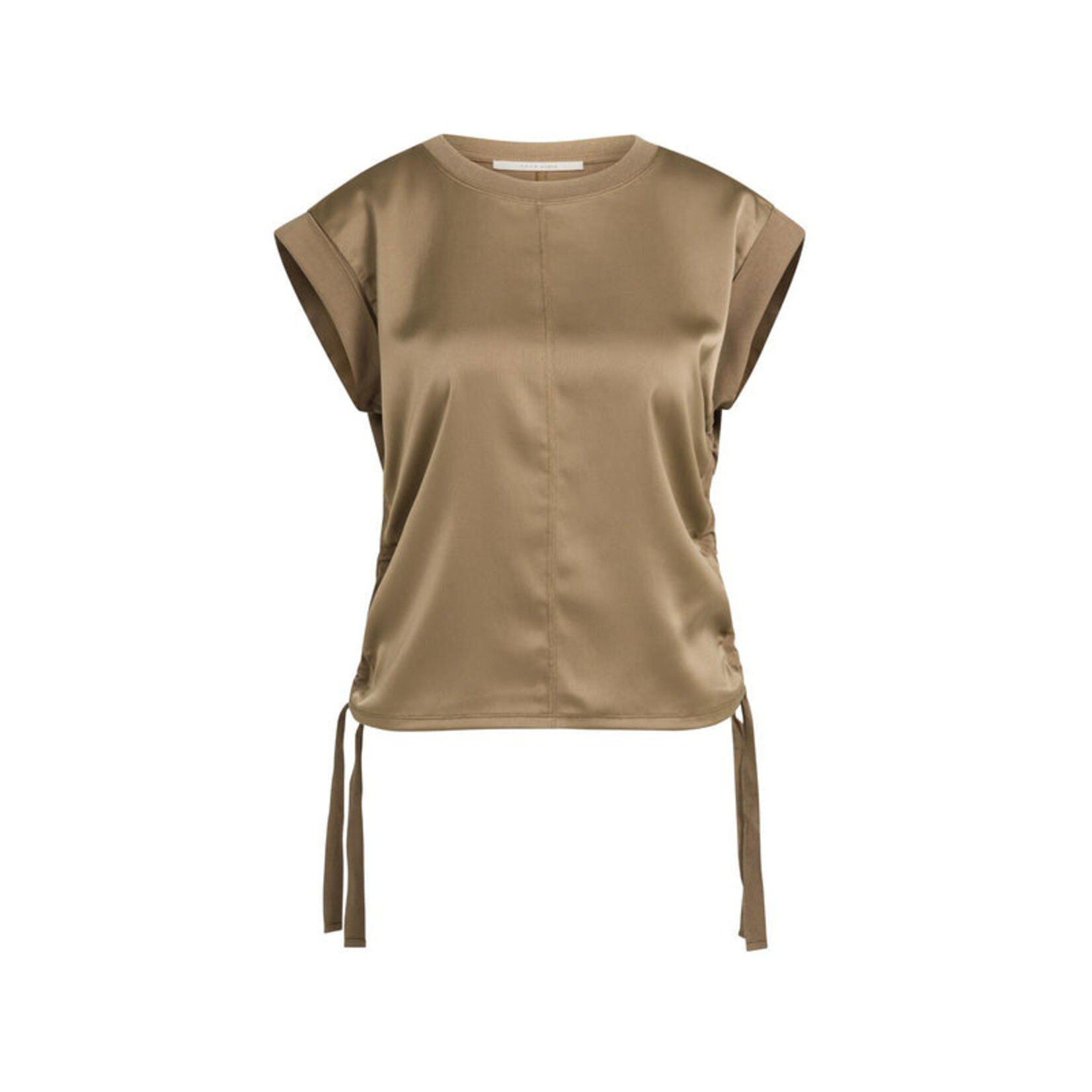 Yaya Top sans manche satiné - Teak brown