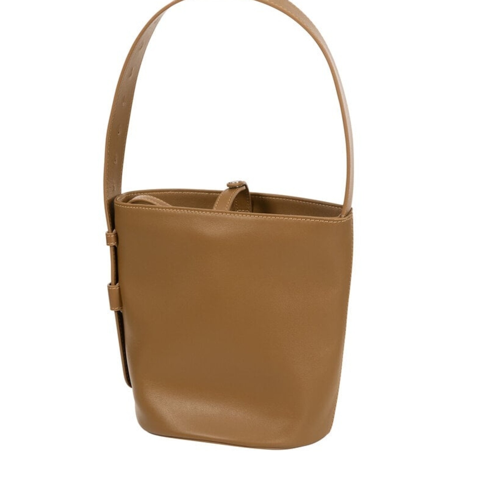 Yaya Sac seau en cuir lisse - Otter brown