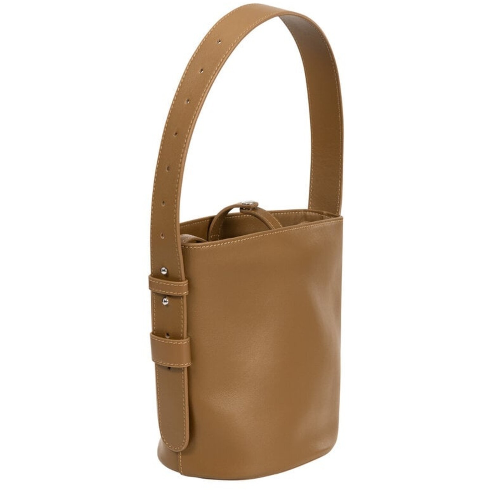 Yaya Sac seau en cuir lisse - Otter brown