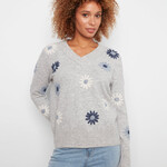 Charlie B Pull C2853R col en V - Gris chiné