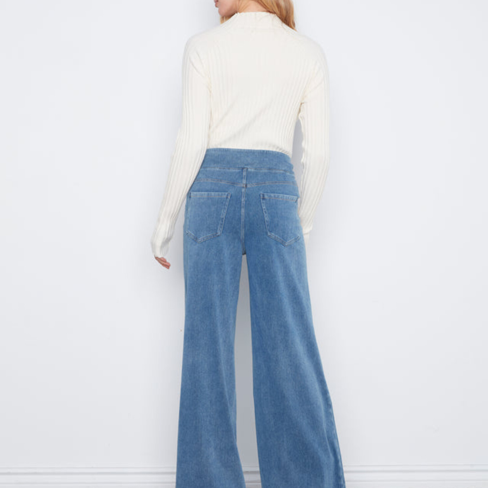 Charlie B Jeans C5805 à jambre large - Bleu moyen