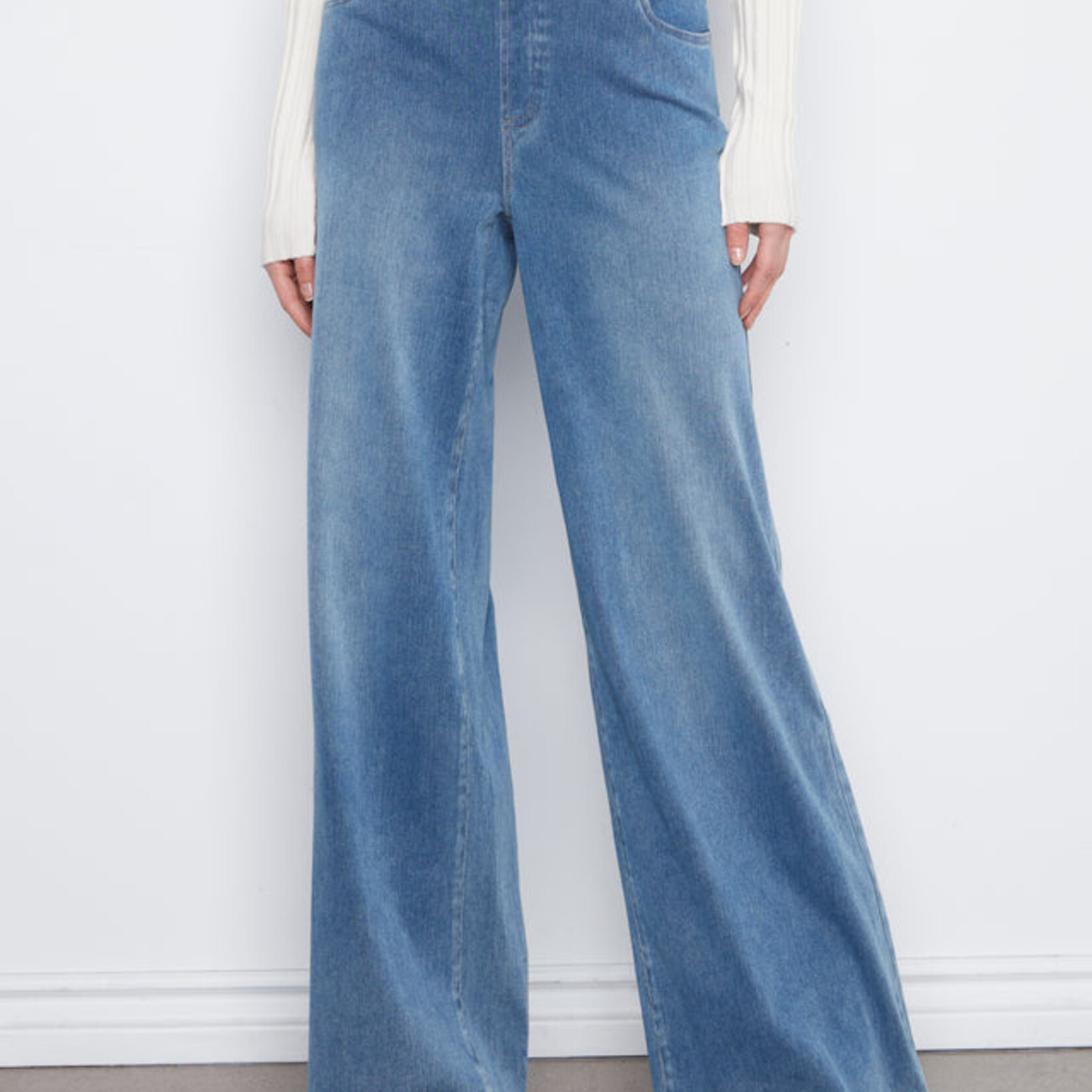 Charlie B Jeans C5805 à jambre large - Bleu moyen