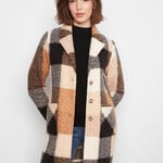 Charlie B Manteau C6141ZR à carreaux - Taupe