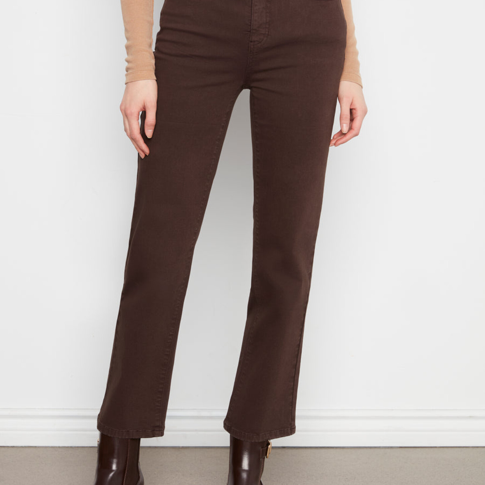 Charlie B Pantalon C5584RR à jambre droite - Café