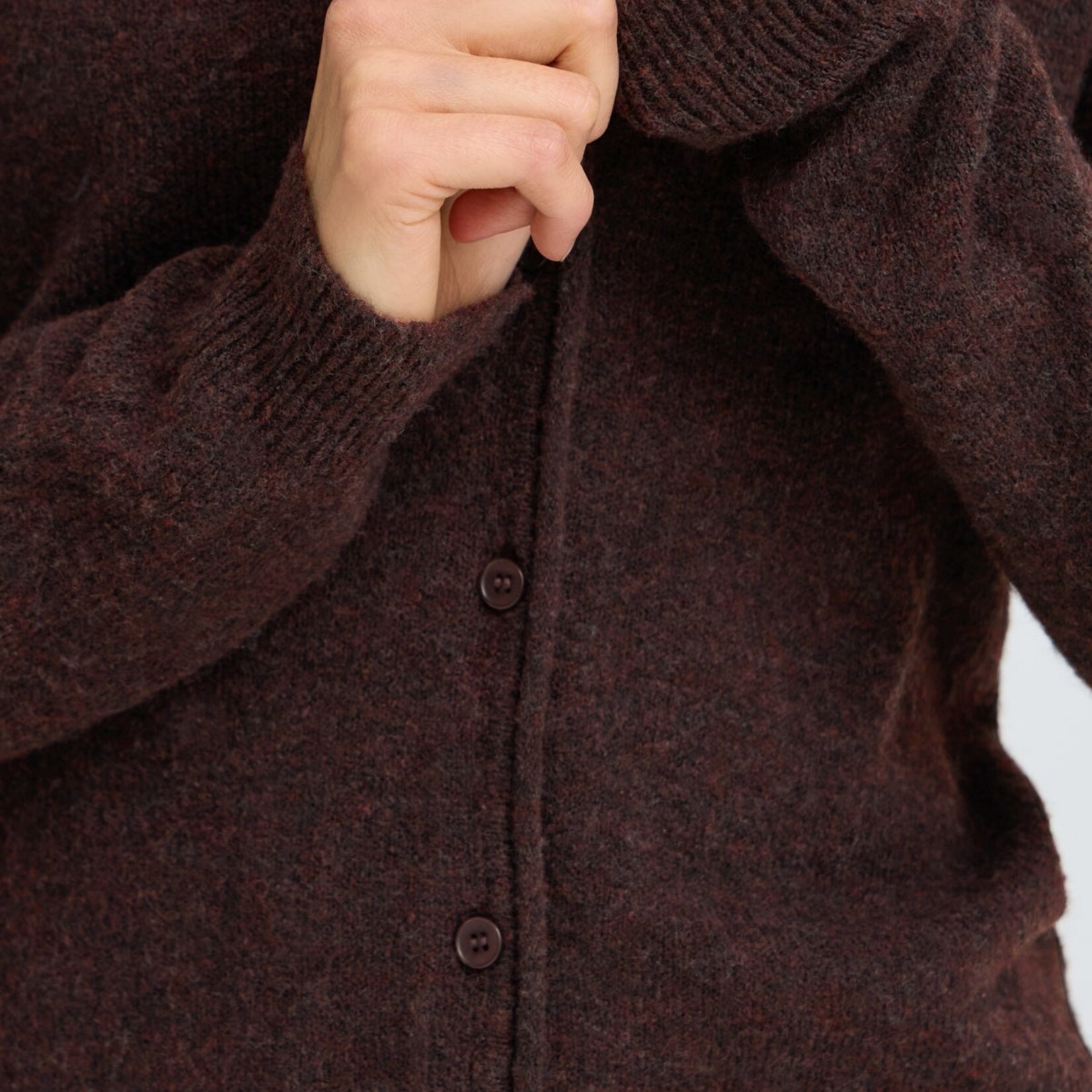 Fransa Cardigan Fia - Hot Fudge Melange