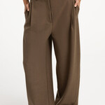 Yaya Pantalon 01-301275 à jambes larges avec des plis - 38 (medium) - Teak brown