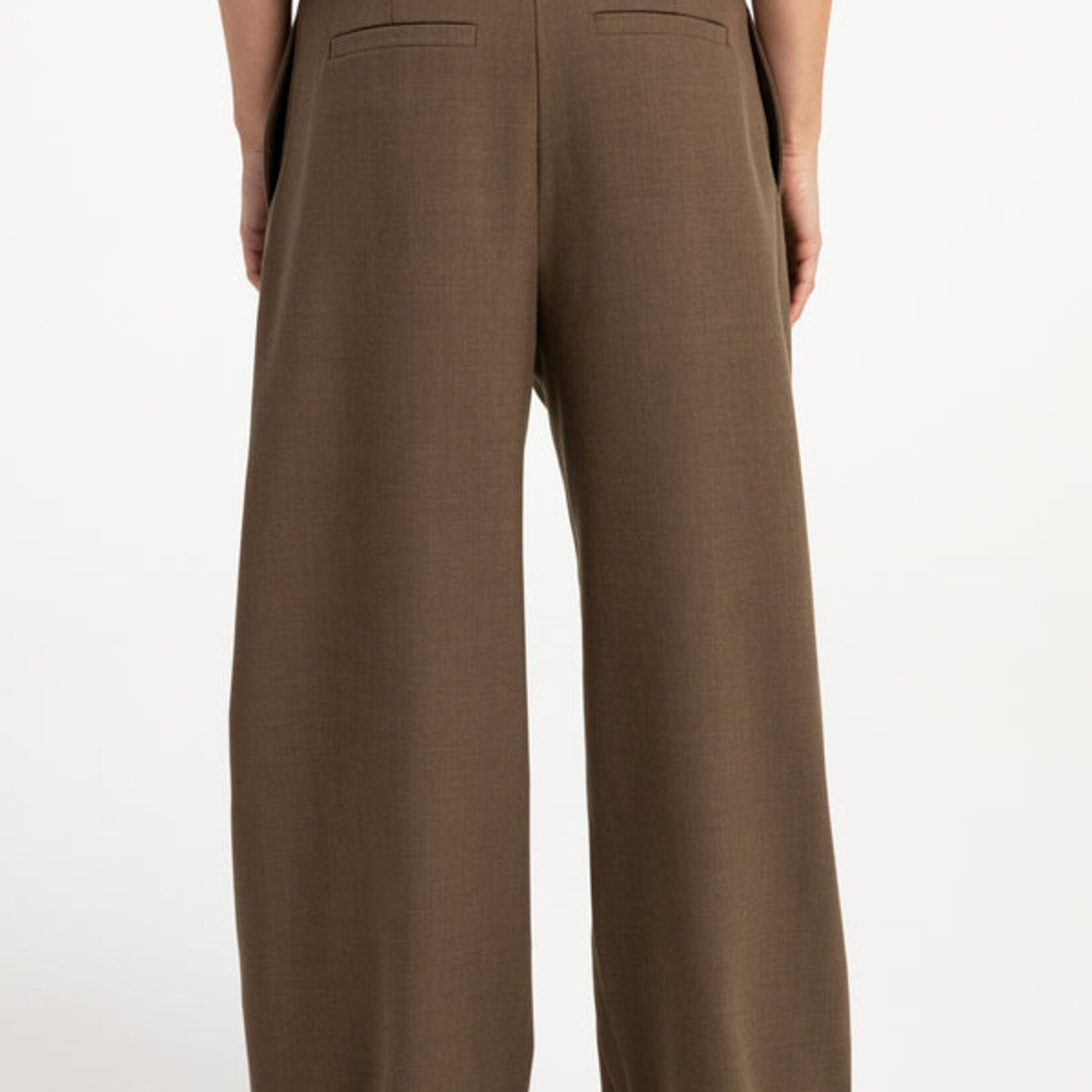 Yaya Pantalon 01-301275 à jambes larges avec des plis - 38 (medium) - Teak brown