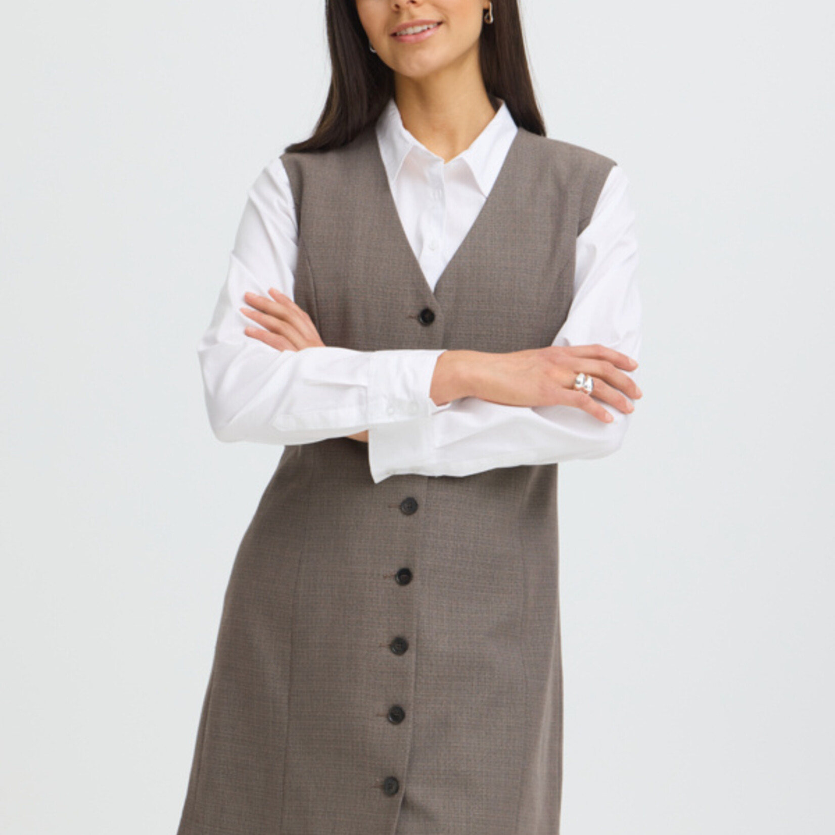 Fransa Robe Soldes - Driftwood Melange