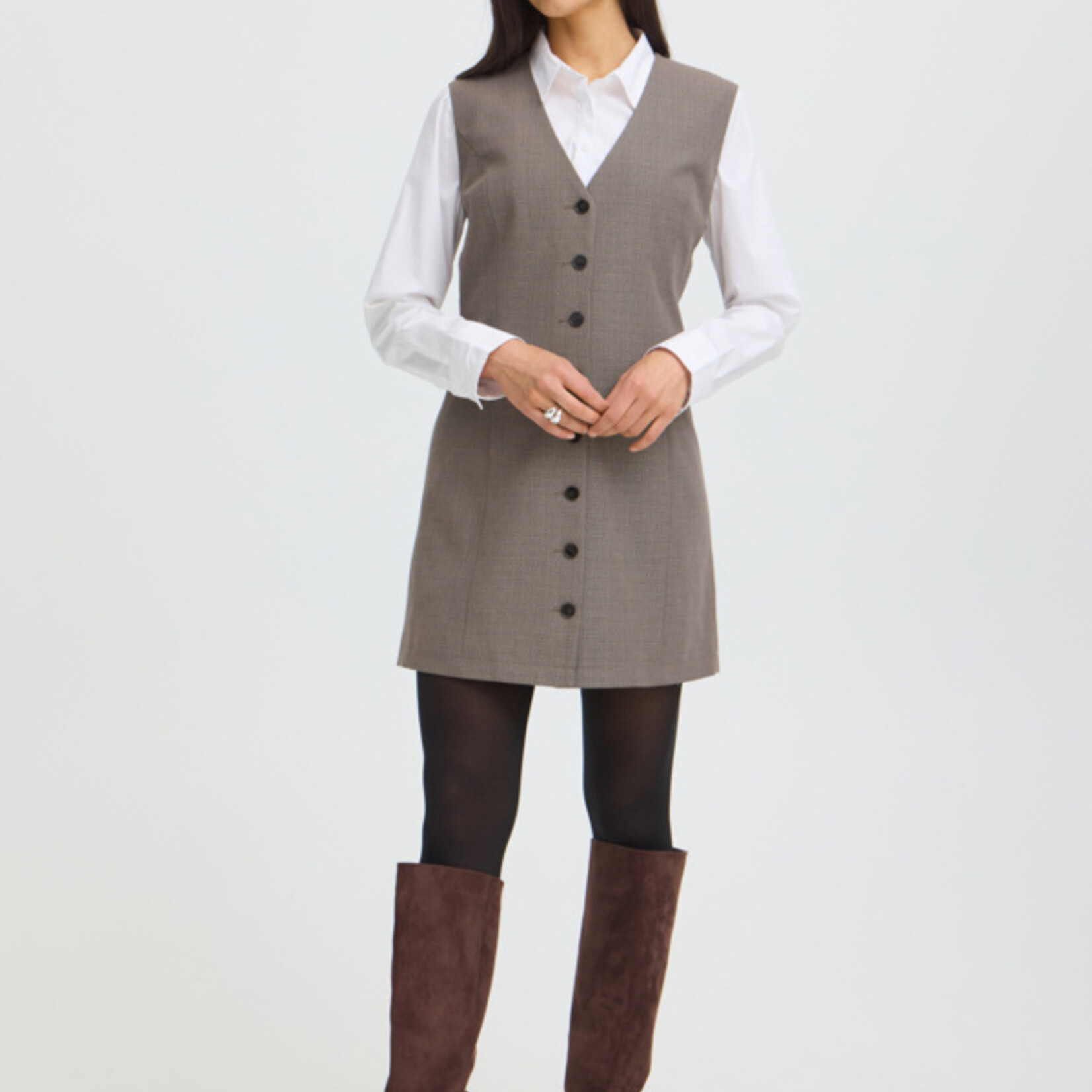Fransa Robe Soldes - Driftwood Melange