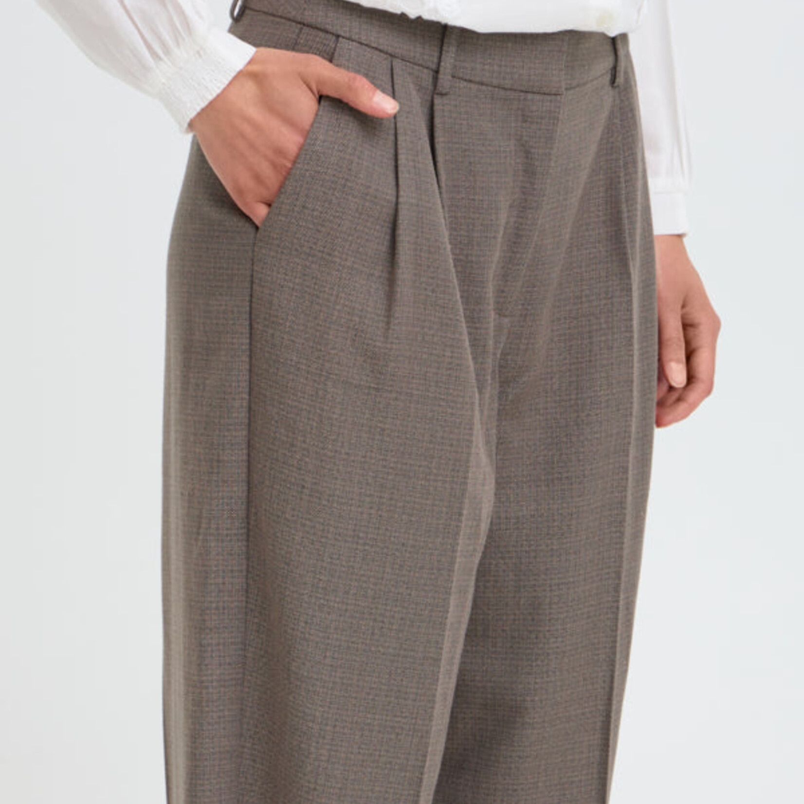 Fransa Pantalon Soldes - Driftwood Melange