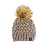 Furlux Chapeau extensible en cachemire pompom détachable - Sand